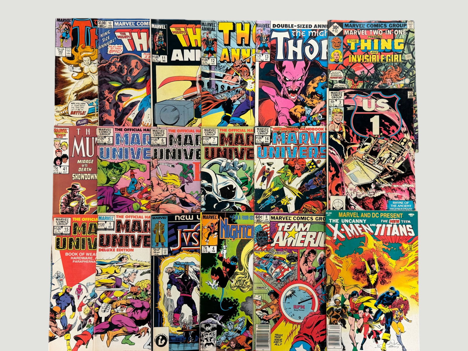 Marvel Comics Mixed Lot ~20 Issues Thor Annuals, Official Handbook, X-Men & More (1 of 4)