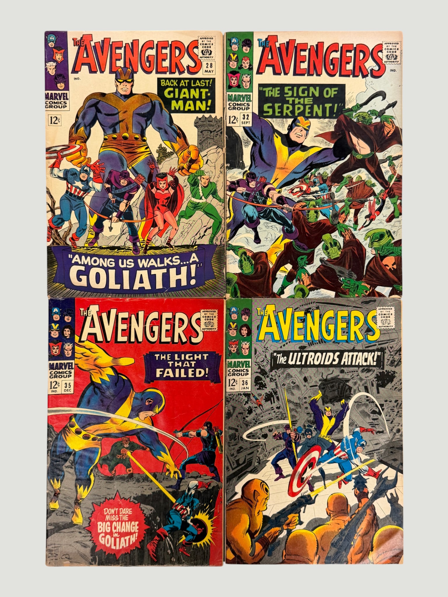 Marvel Avengers Silver Age Comics #28, #32, #35, #36 (1966) (1 of 6)