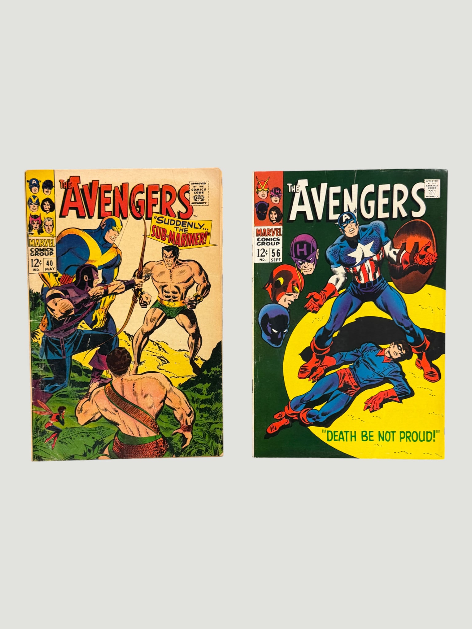 Marvel Comics The Avengers #40 & #56 Silver Age Issues 1967–1968 (1 of 6)