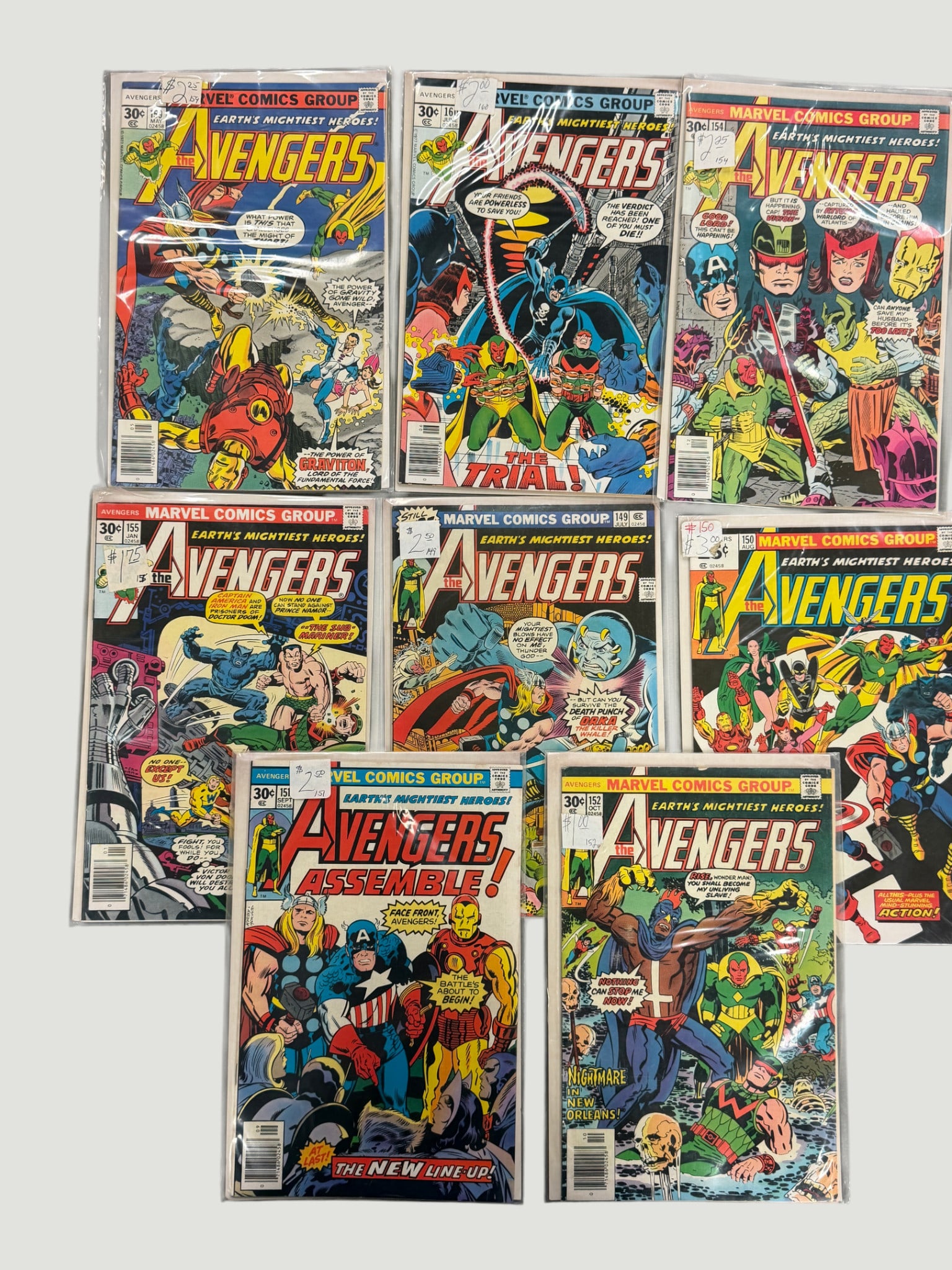 Marvel Comics The Avengers Bronze Age Lot x9 Issues ~#149-160 (1976-1977) (1 of 5)