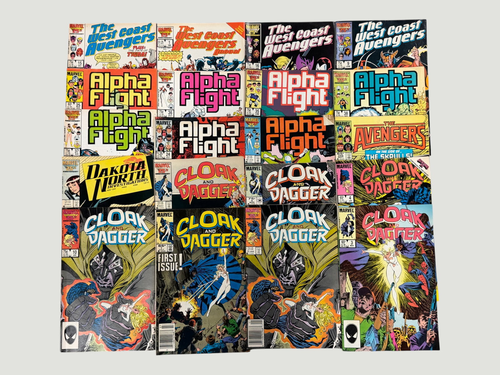 Marvel Comics Bronze/Copper Age Lot x20 — Spider-Man, Thor, Avengers, ElfQuest 1970s–80s: A collection of approximately 20 Marvel Comics spanning the Bronze and Copper Ages (mid-1970s to late 1980s), including notable titles such as The Amazing Spider-Man (#265, #267, #283), Peter Parker