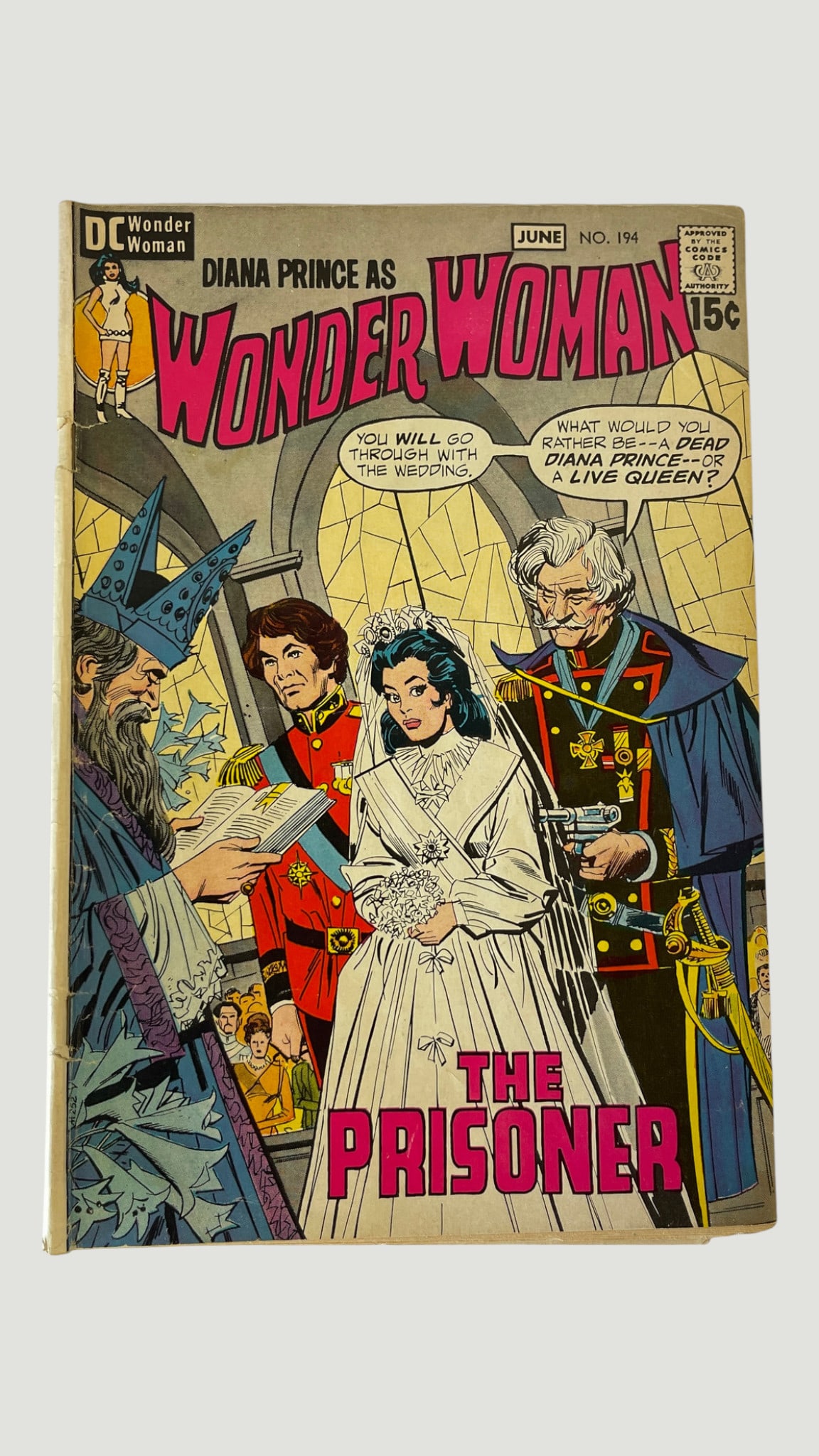 DC Comics Wonder Woman #194 'The Prisoner' Diana Prince, June 1971: Wonder Woman #194, published by DC Comics, cover dated June 1971, featuring 'Diana Prince as Wonder Woman' in the story titled 'The Prisoner.' This issue is part of the notable early 1970s era when Di