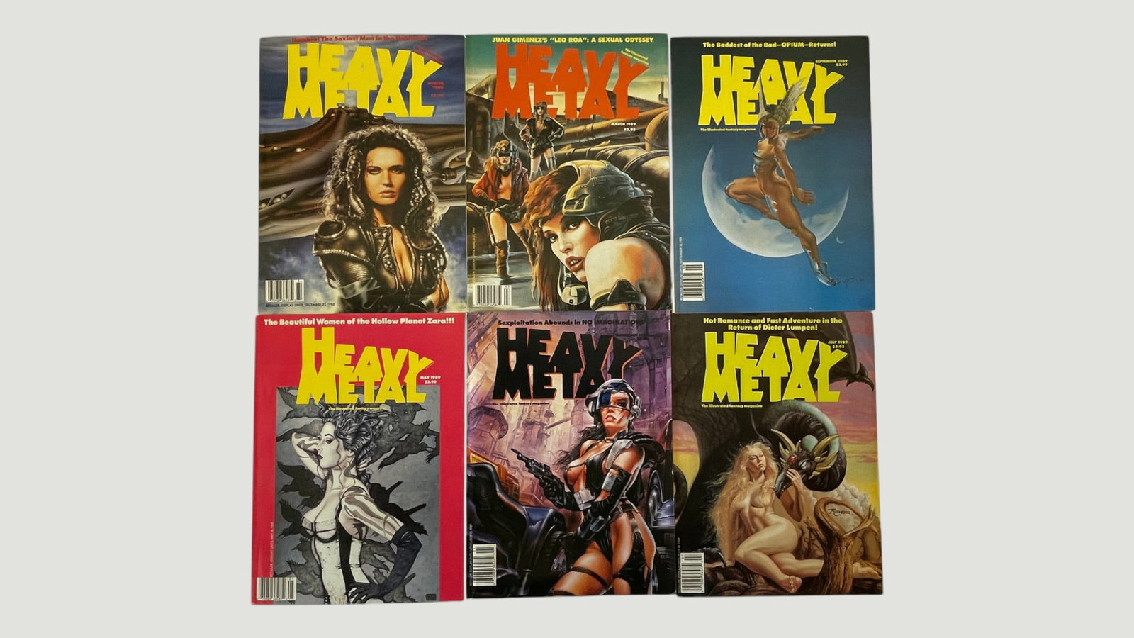 Heavy Metal Magazine 1989 Collection — 6 Issues (Mar, May, Jul, Sep + 2) Fantasy/Sci-Fi (1 of 4)