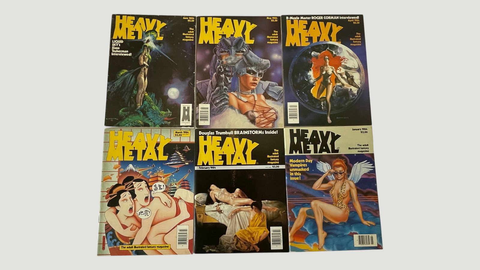 Heavy Metal Magazine 1984 Complete 6-Issue Run Jan–Jun Adult Fantasy Illustrated (1 of 3)
