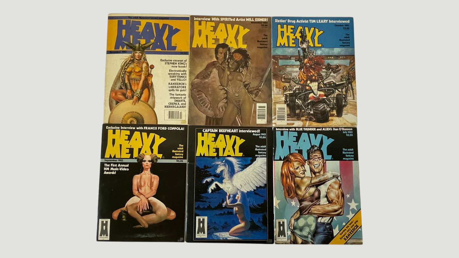 Heavy Metal Magazine 6-Issue Run July–November 1983 & Oct 1983 Adult Fantasy (1 of 4)
