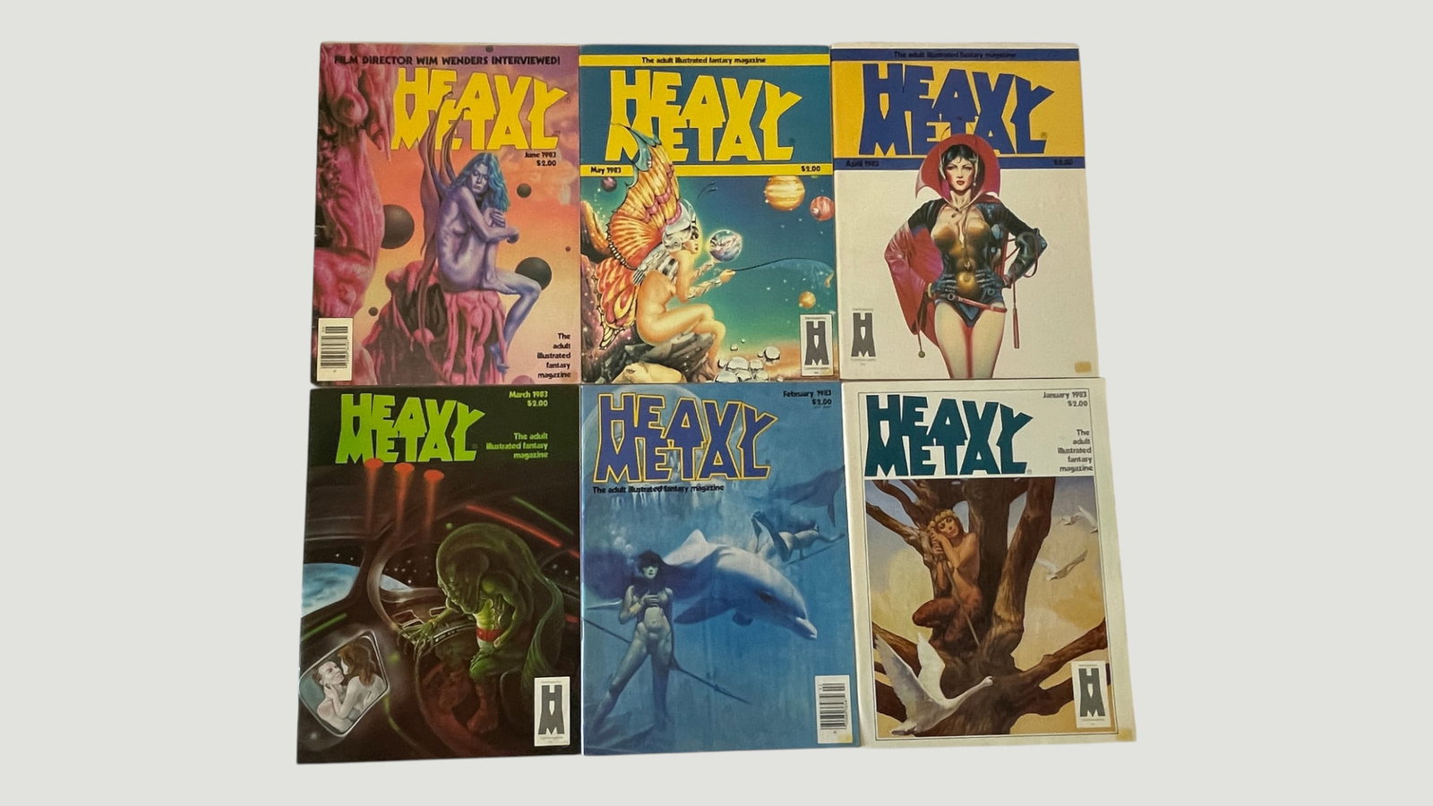 Heavy Metal Magazine 1983 Complete First Half Run Jan–Jun, 6 Issues (1 of 4)