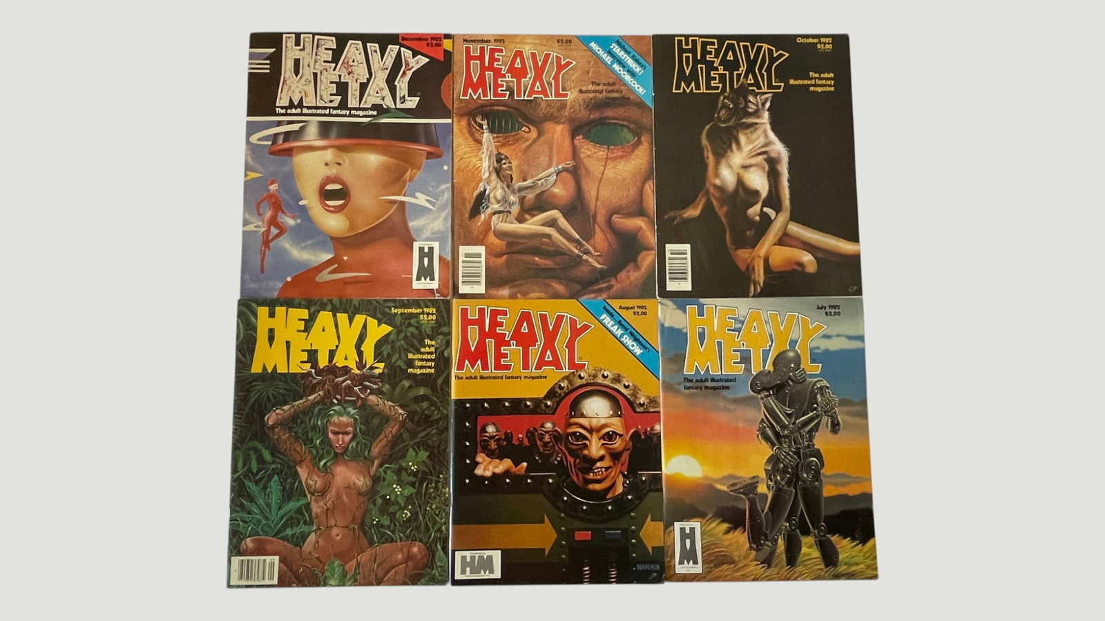 Heavy Metal Magazine 6-Issue Run Jul–Dec 1982, Adult Illustrated Fantasy (1 of 4)