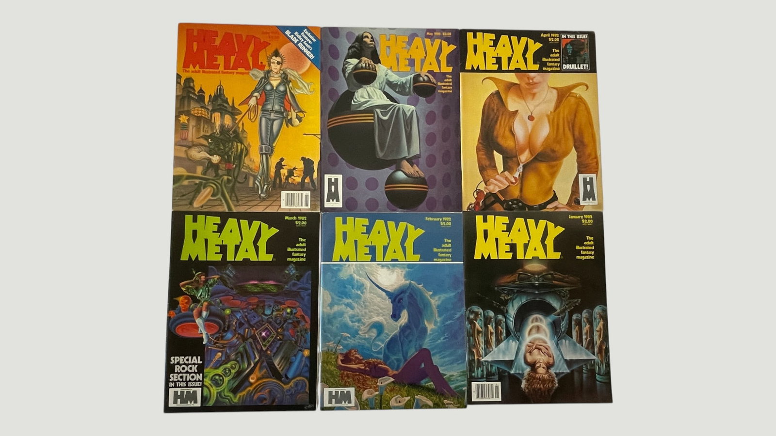 Heavy Metal Magazine 6-Issue Run Jan–May 1982 & Blade Runner Issue, HM Publishing (1 of 4)