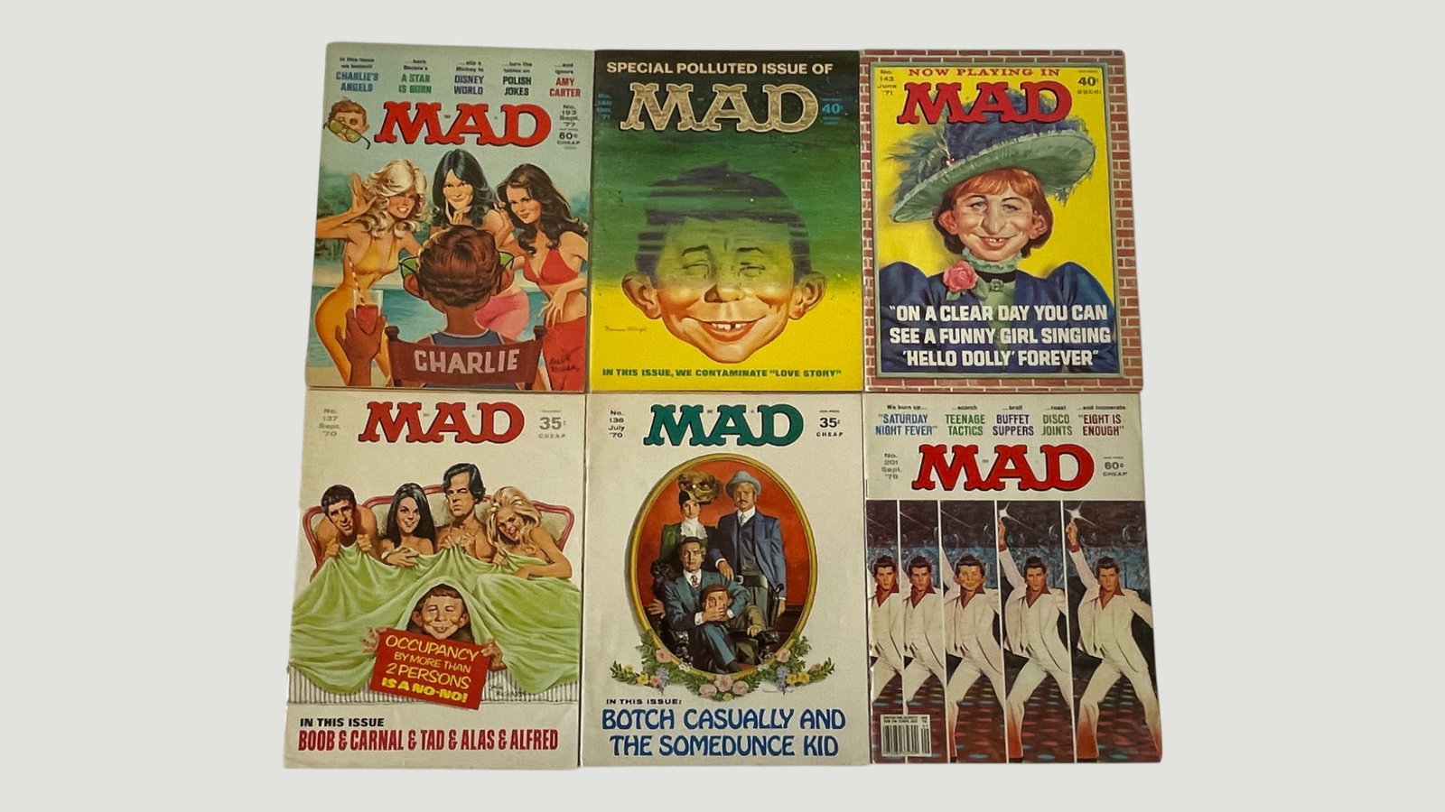 MAD Magazine Collection x6 Issues #136, #137, #143, #193, #201 & Special Polluted Issue (1 of 4)
