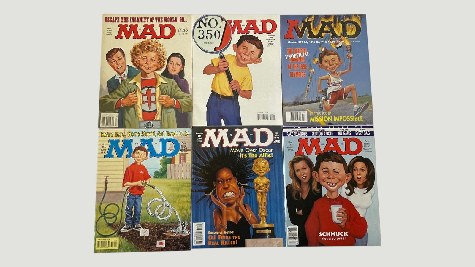 MAD Magazine 1996 Collection — Issues #343, 344, 346, 347, 350 & Unnumbered (6 Issues) (1 of 3)