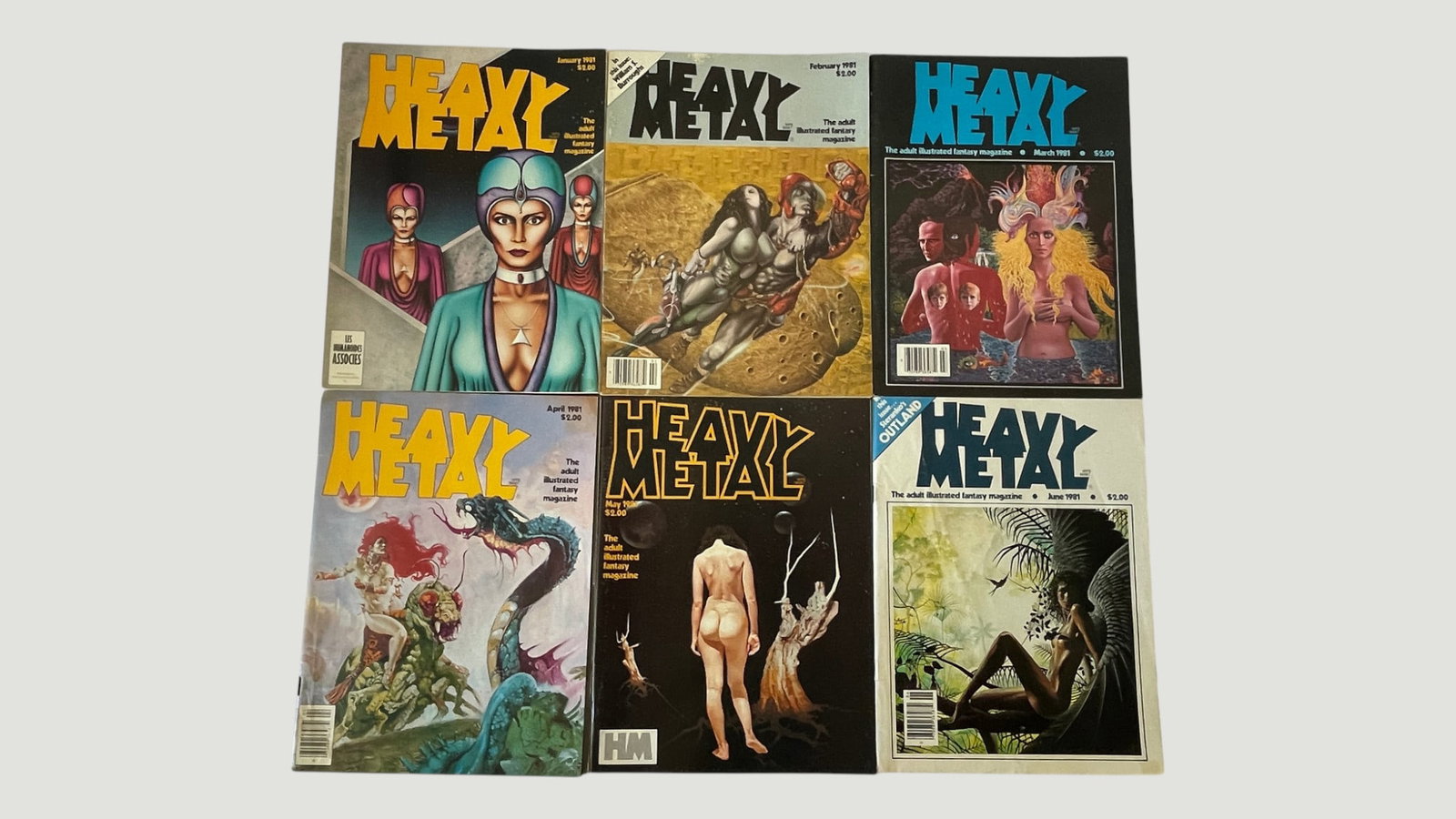 Heavy Metal Magazine 1981 Complete First Half Run Jan–Jun, 6 Issues (1 of 4)