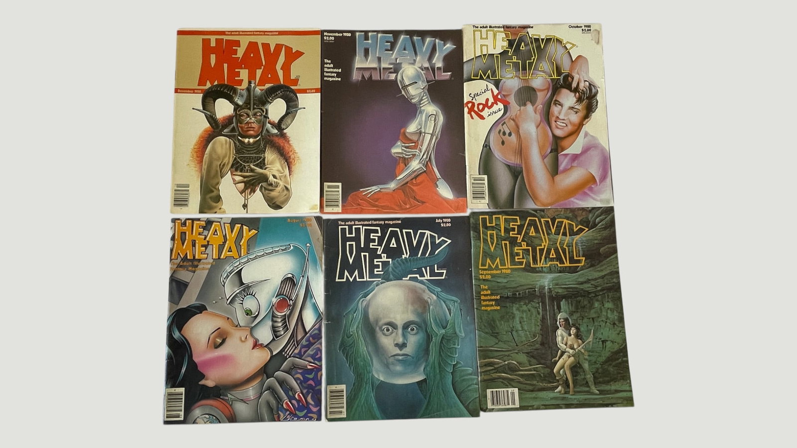 Heavy Metal Magazine 1980 Run — 6 Issues: July, Aug, Sep, Oct, Nov, Dec (1 of 4)
