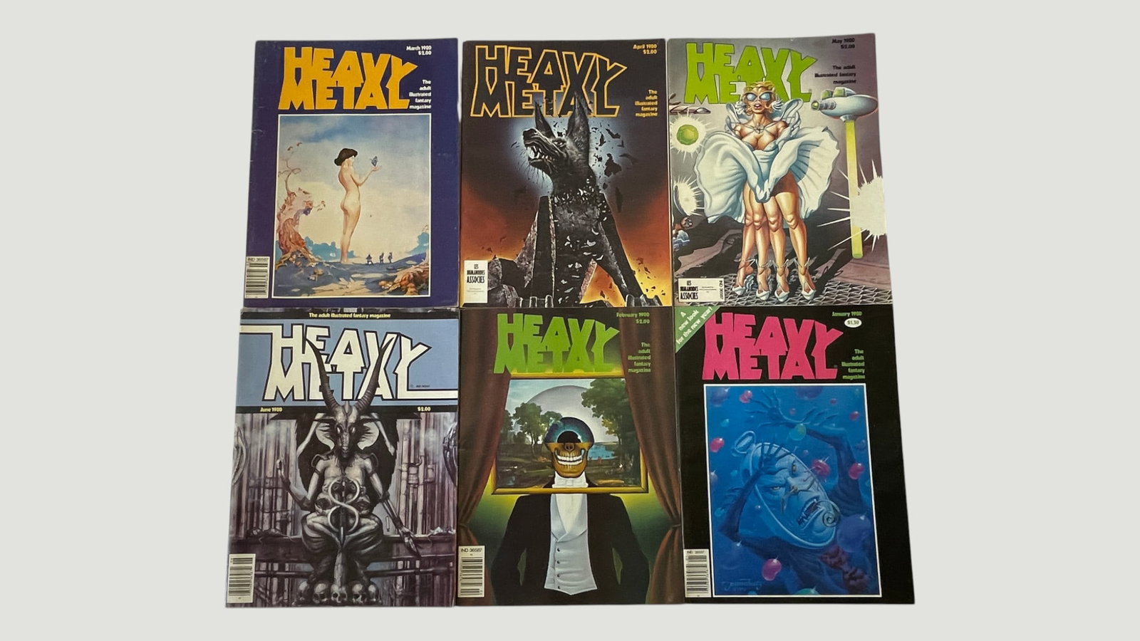Heavy Metal Magazine 1980 Collection — 6 Issues Jan–Jun, Adult Illustrated Fantasy (1 of 4)