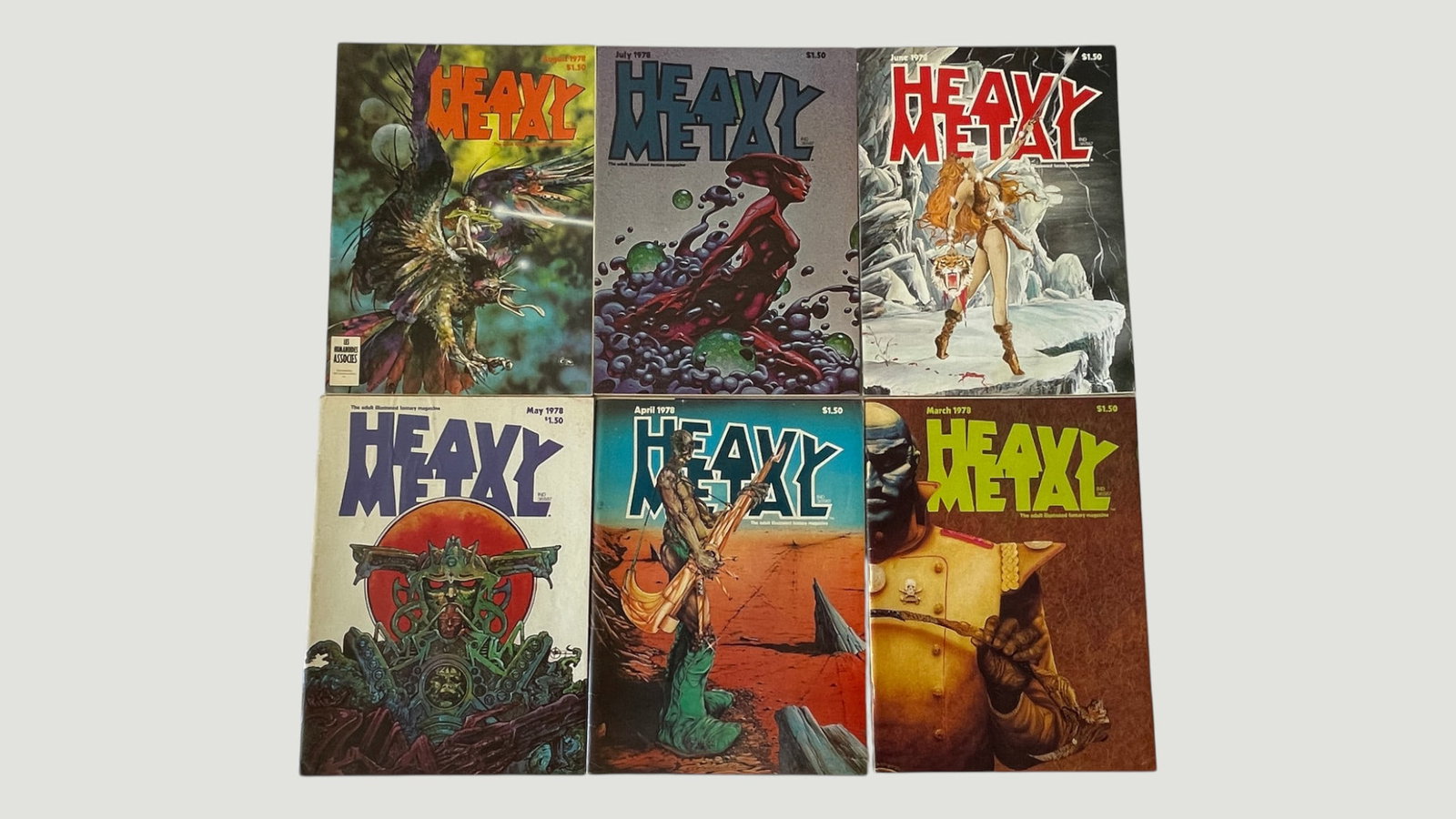 Heavy Metal Magazine 6-Issue Run March–August 1978, HM Communications (1 of 4)