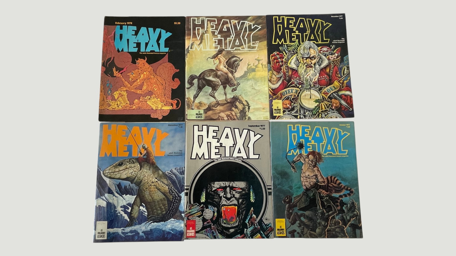Heavy Metal Magazine 6-Issue Lot 1977-1978 Early Issues Adult Fantasy (1 of 4)