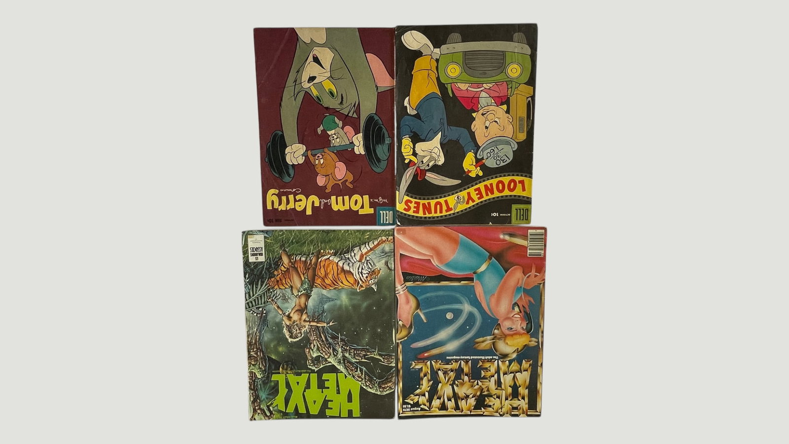 Vintage Comic Lot: Tom & Jerry, Looney Tunes (Dell) & Heavy Metal Magazine x4 (1 of 4)