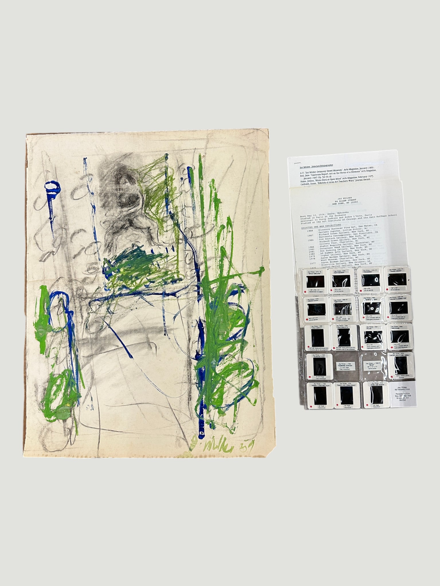 Jay Milder (b. 1934 American) Painting on Paper, Signed and Dated - Abstract (1 of 8)
