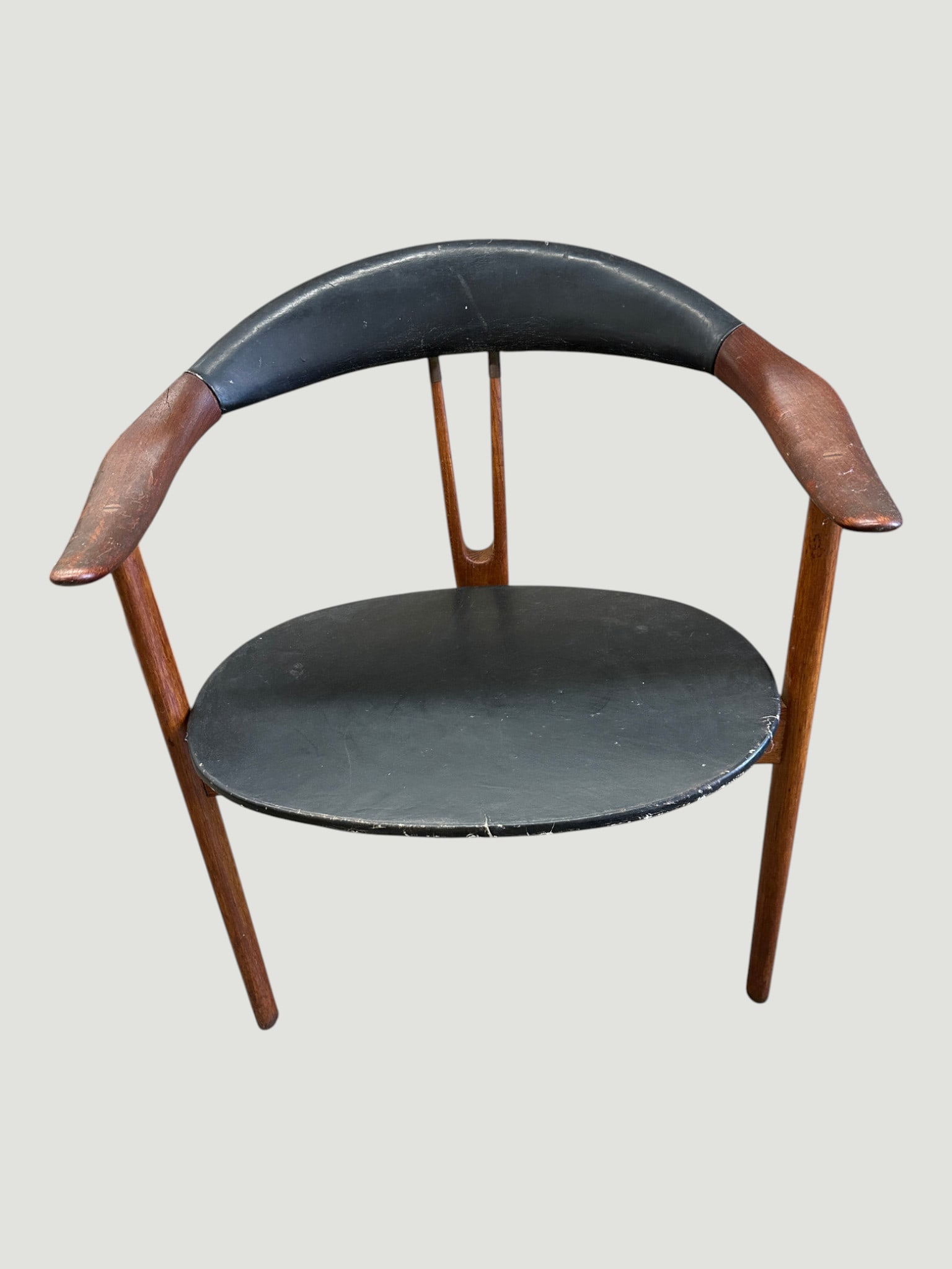 Mid-Century Modern Bull Horn Armchair Arne Hovmand Olsen Morgans Kold Denmark (1 of 7)