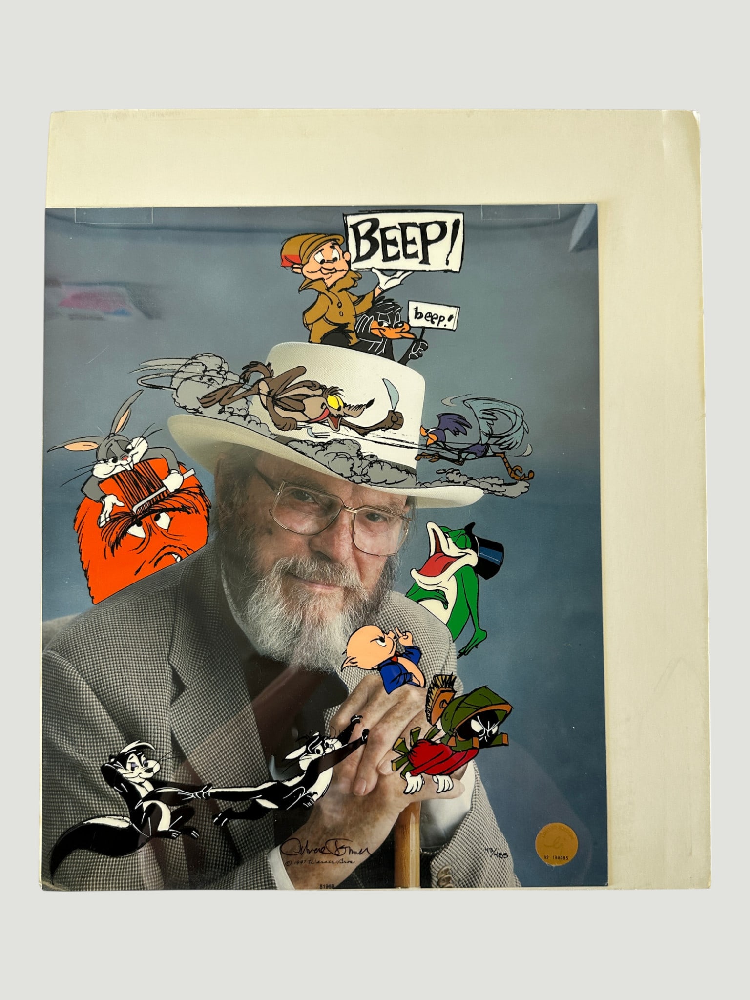 In Character (with Chuck Jones and Looney Tunes), Hand Painted and Inked Cel: In Character (with Chuck Jones and Looney Tunes), Hand Painted and Inked Cel
