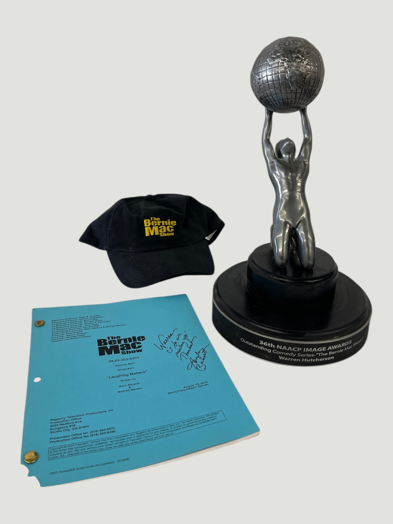 The Bernie Mac Show 36th NAACP Image Award, Signed Script & Cap — Warren Hutcherson (1 of 5)