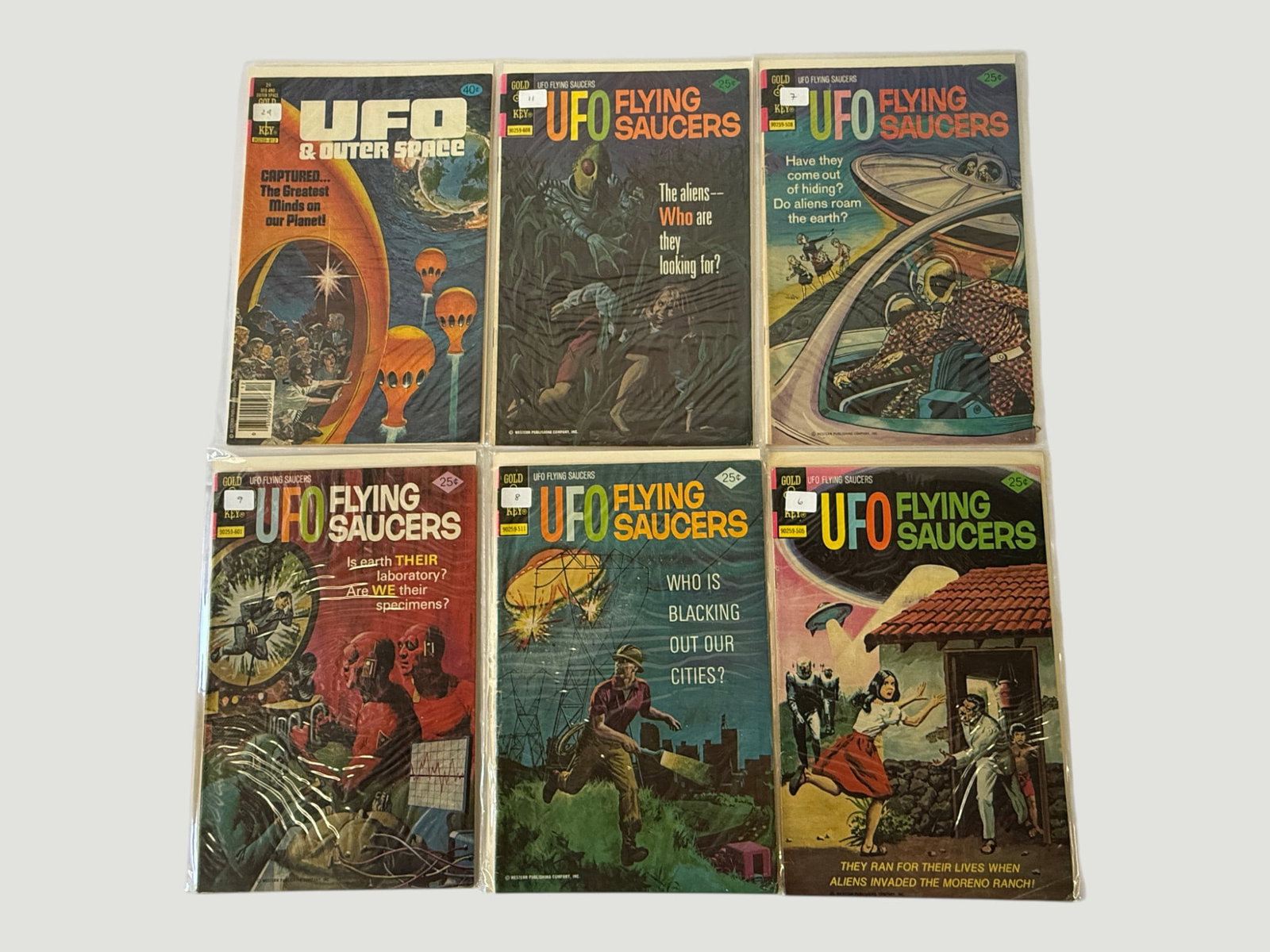 Gold Key UFO Flying Saucers & UFO Outer Space Comics, Issues #6-9, 11, 24 (6 Books) (1 of 1)