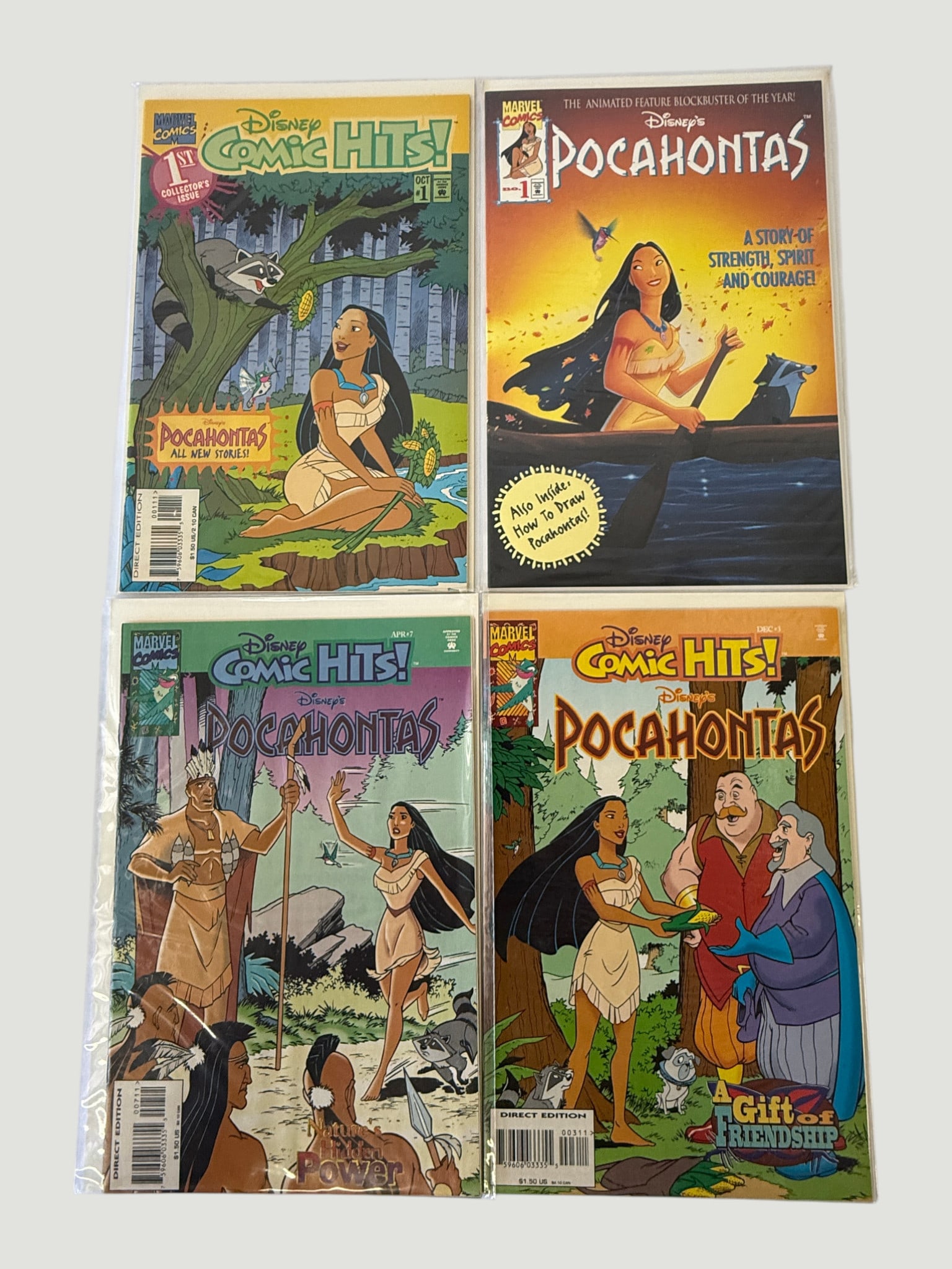 Disney's Pocahontas Marvel Comics Collection x4 incl. #1 Movie Adaptation 1995 (1 of 1)