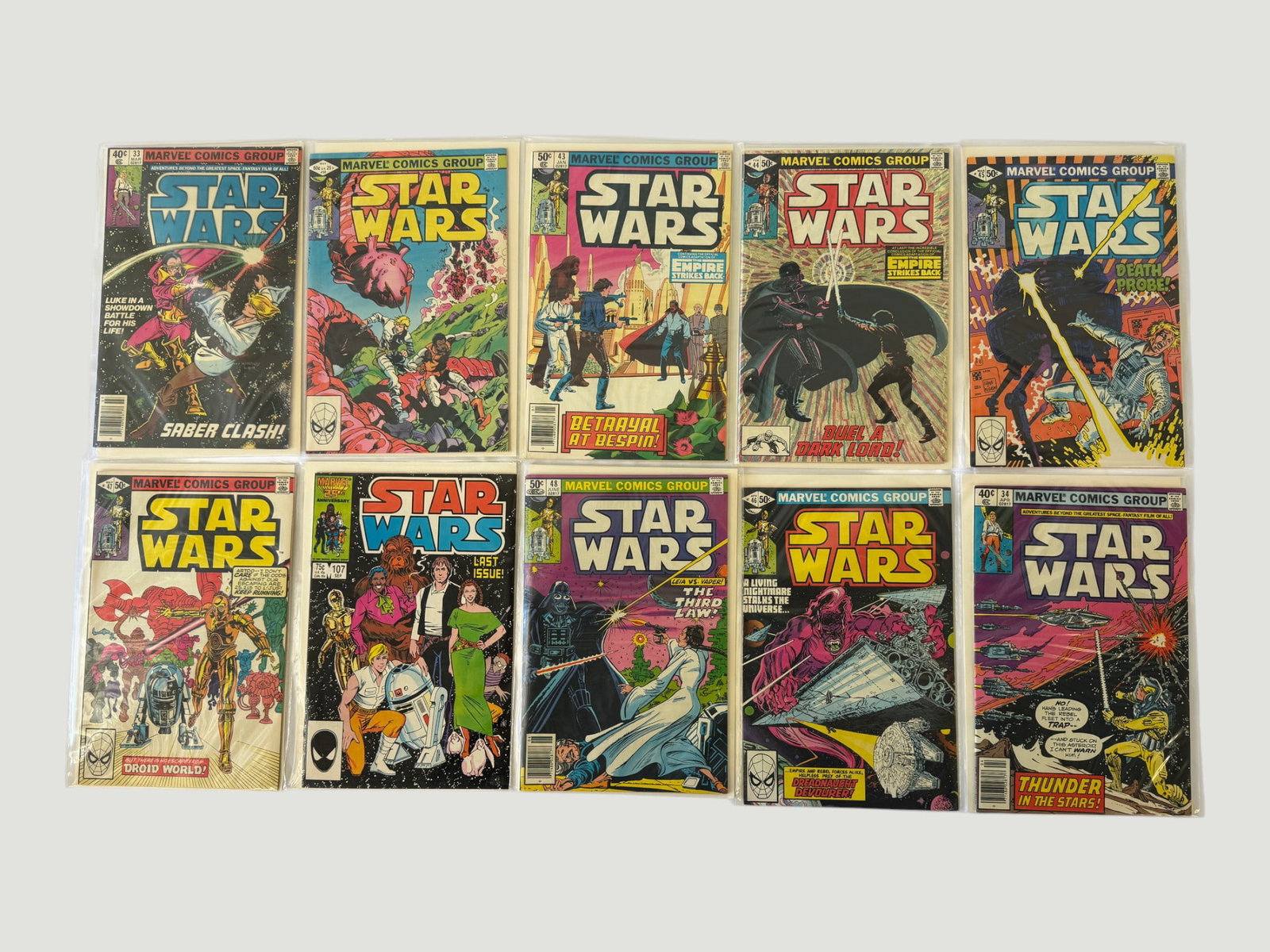 Star Wars Marvel Comics Group Lot of 10 Issues #33-107 1980s (1 of 1)