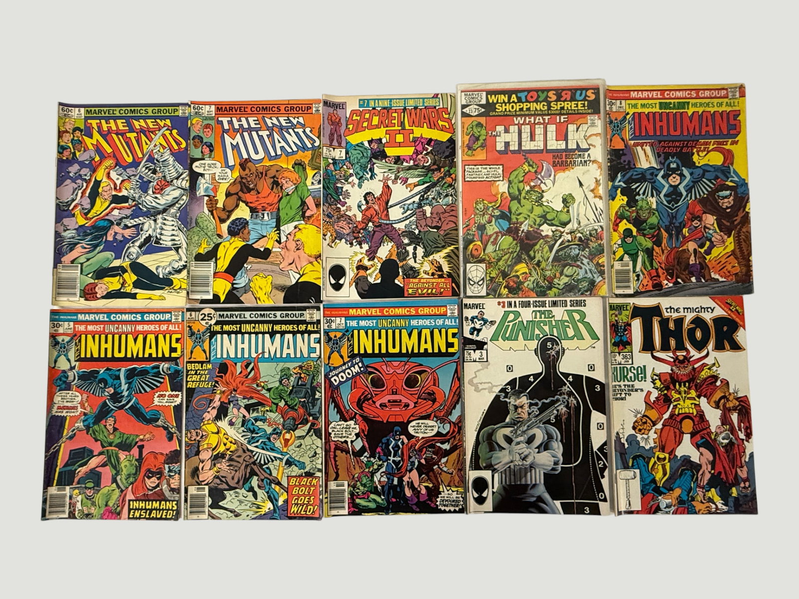 Marvel Comics Group Lot x10 — Inhumans, New Mutants, Punisher, Thor & More (1 of 1)