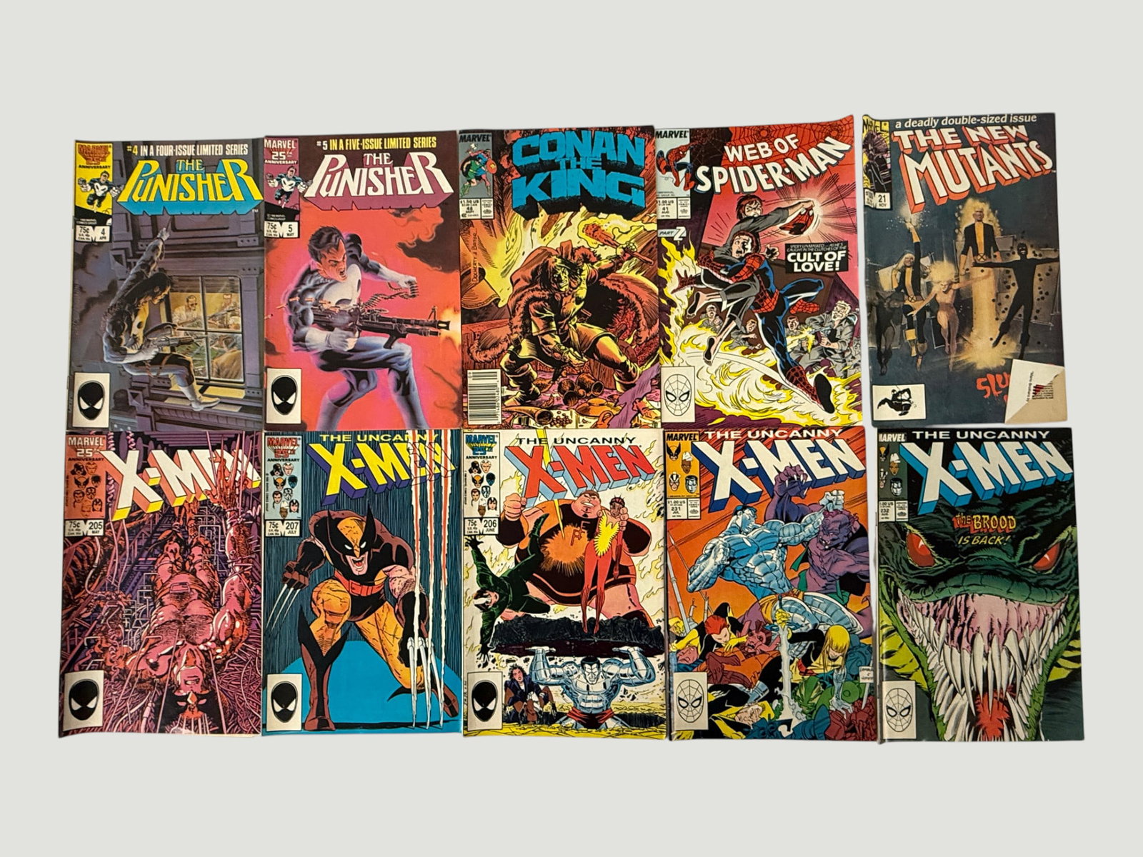 Marvel Comics Bronze/Copper Age Lot x10 – X-Men, Punisher, Spider-Man 1985-86 (1 of 1)