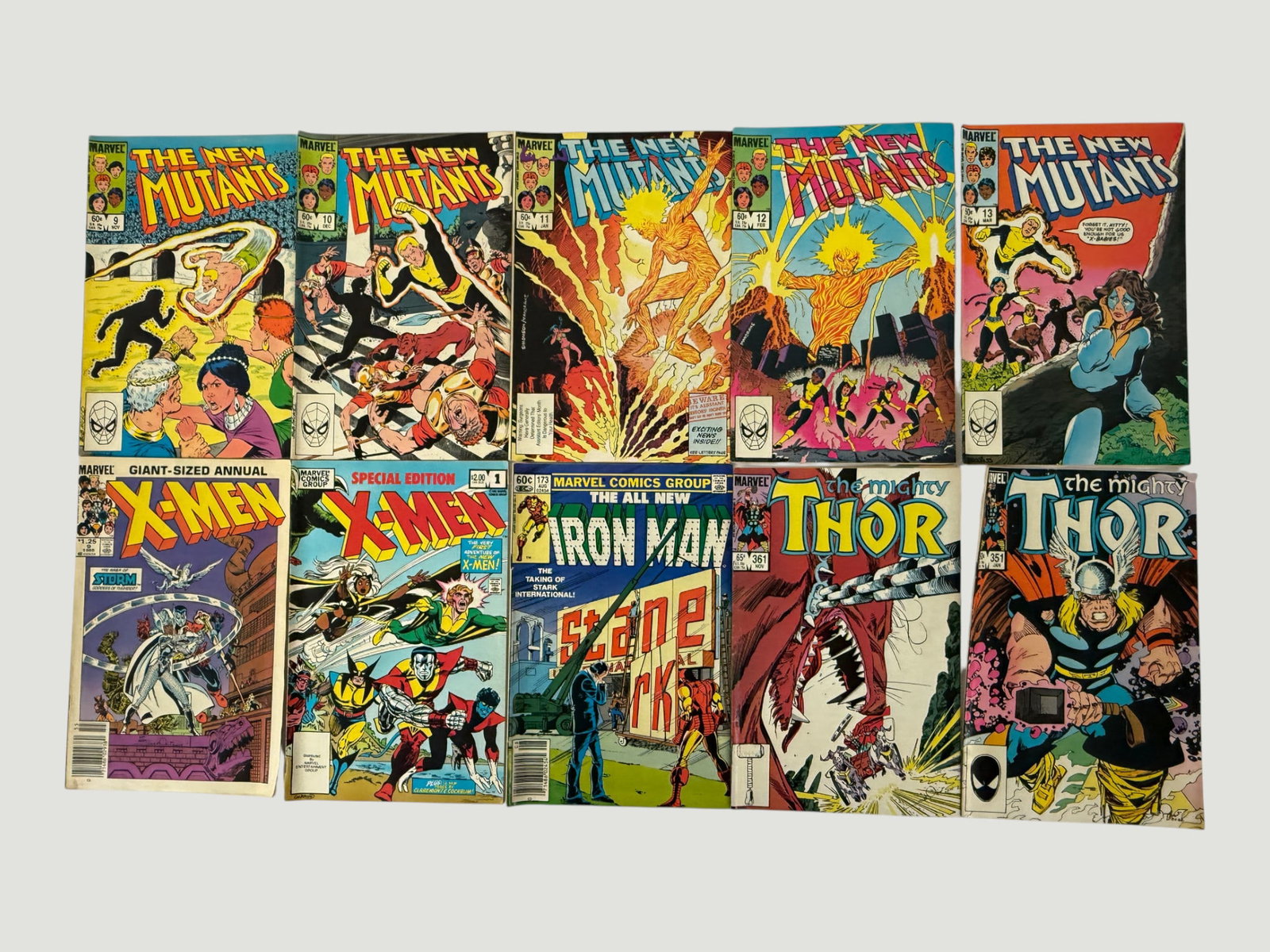 Marvel Comics Bronze/Copper Age Lot: New Mutants, X-Men, Iron Man, Thor (10 Issues) (1 of 1)