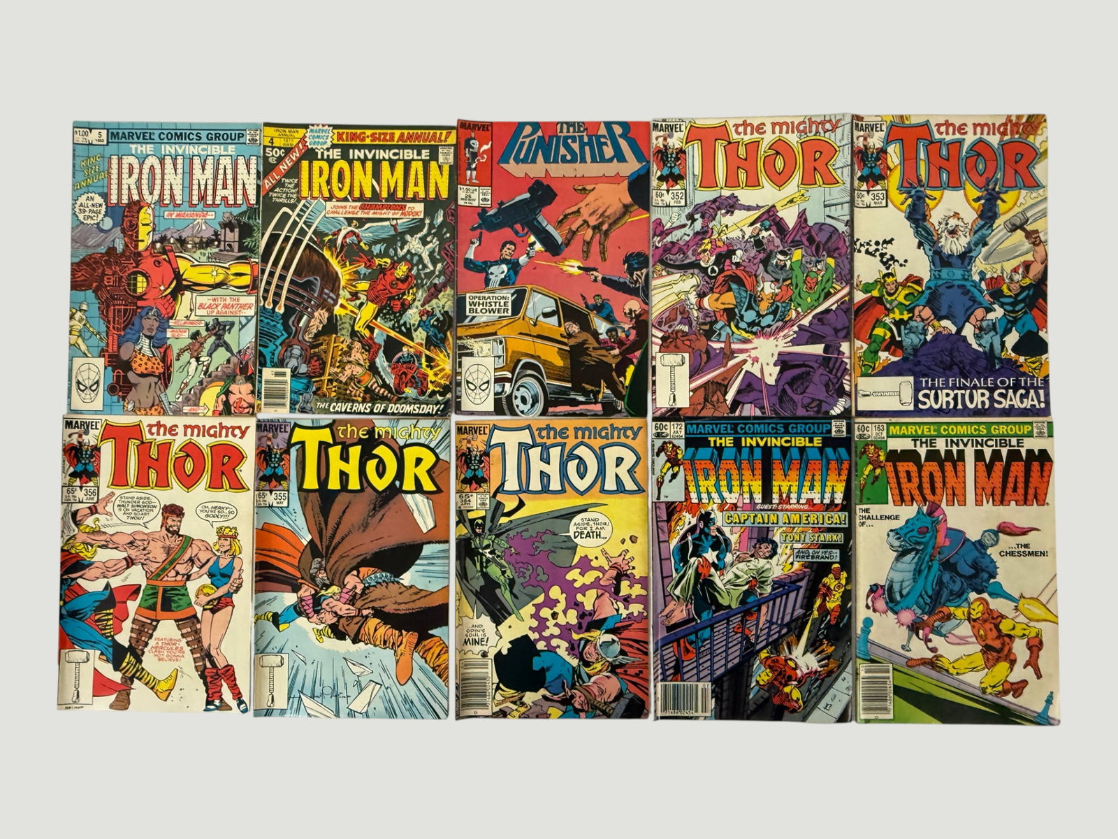 Marvel Comics Collection x10: Thor, Iron Man & Punisher 1980s Bronze Age (1 of 1)