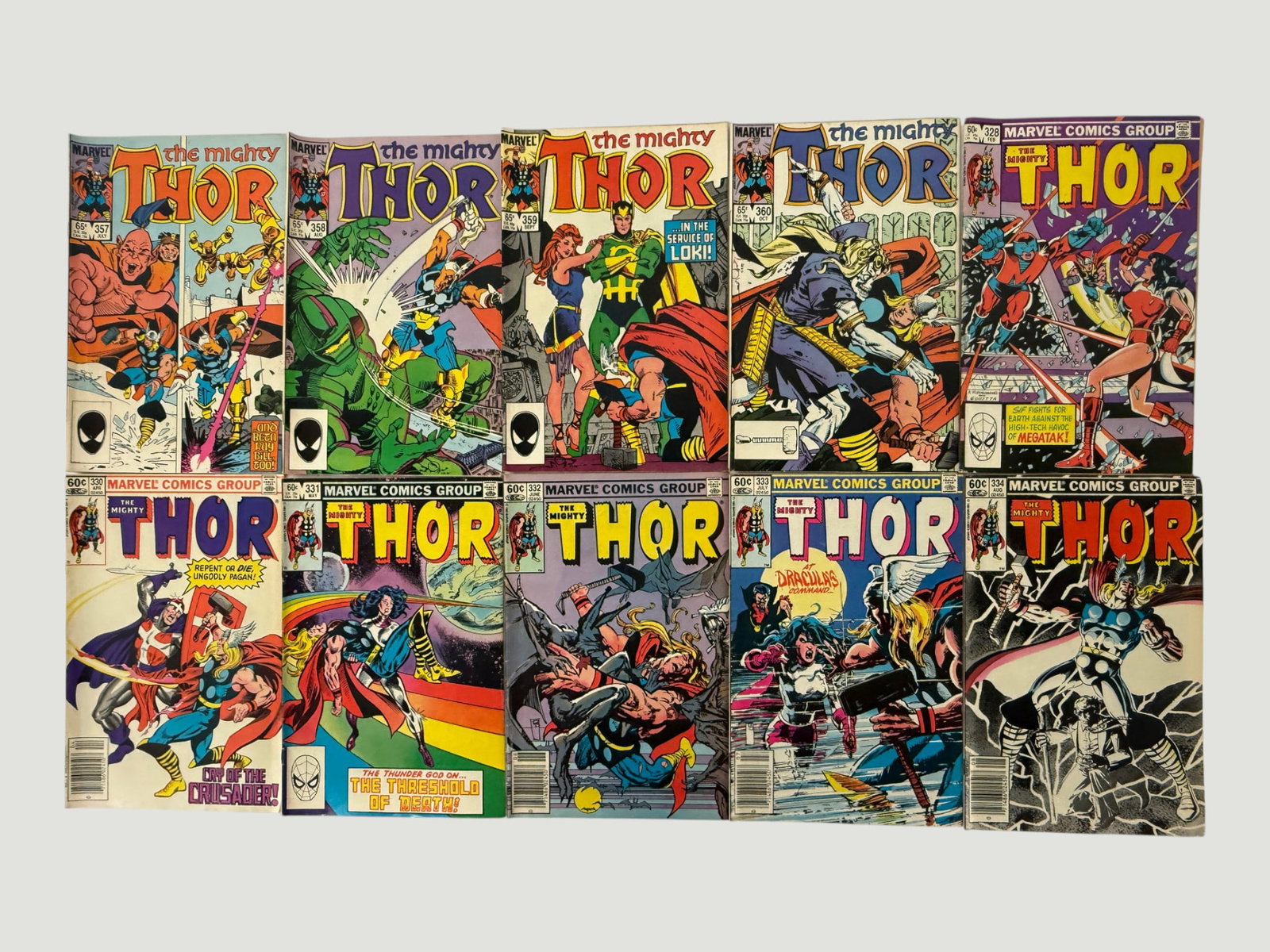 The Mighty Thor Marvel Comics #328-334 & #357-360 — 10-Issue Lot, 1983-85 (1 of 1)