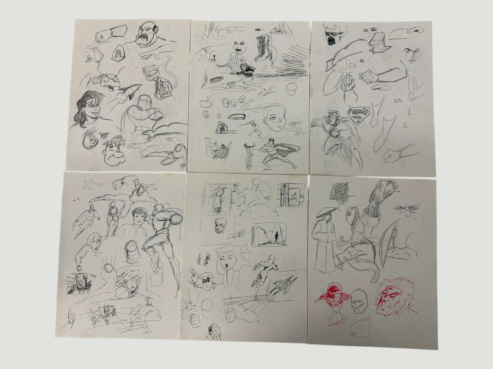 Original Animation Character Sketch Sheets Vintage Model Storyboard Drawings (1 of 2)