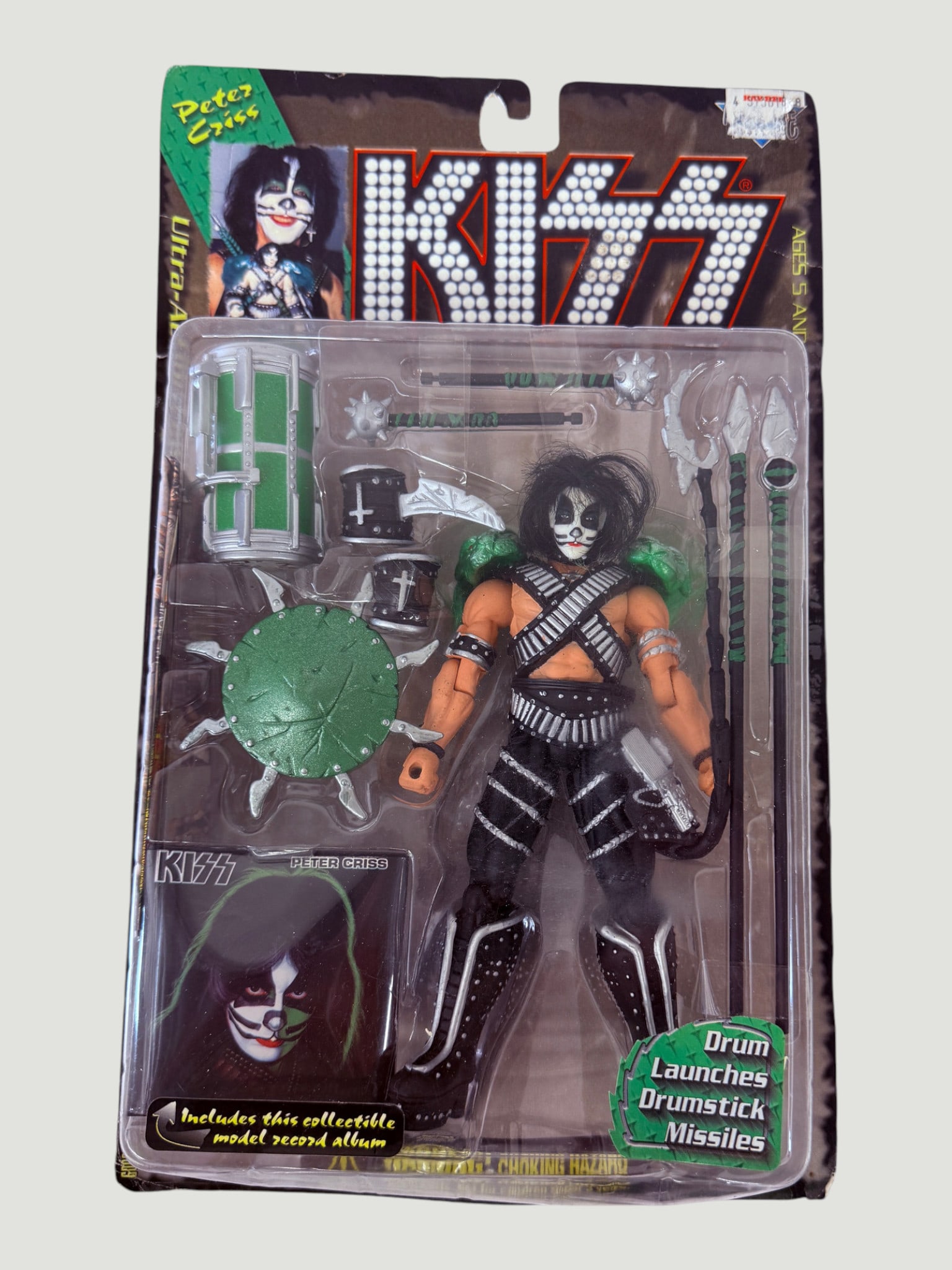 KISS Peter Criss Ultra-Action Figure McFarlane Toys 1997 Sealed on Card (1 of 2)