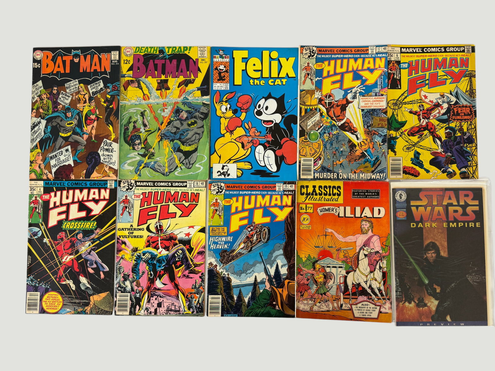 Assorted Vintage Comic Book Lot: Batman, Human Fly, Felix the Cat, Star Wars & More (1 of 1)