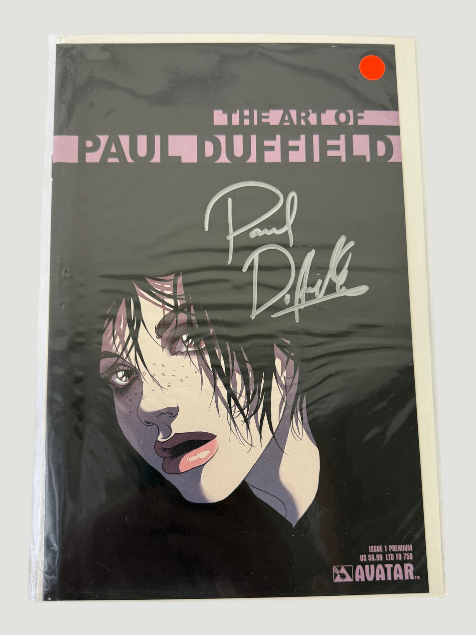 The Art of Paul Duffield #1 Premium Ltd Ed Avatar Press Signed Comic: A premium limited edition (numbered to 750) first issue of 'The Art of Paul Duffield,' published by Avatar Press and priced at US $6.99. This collectible art book comic showcases the manga-influenced 
