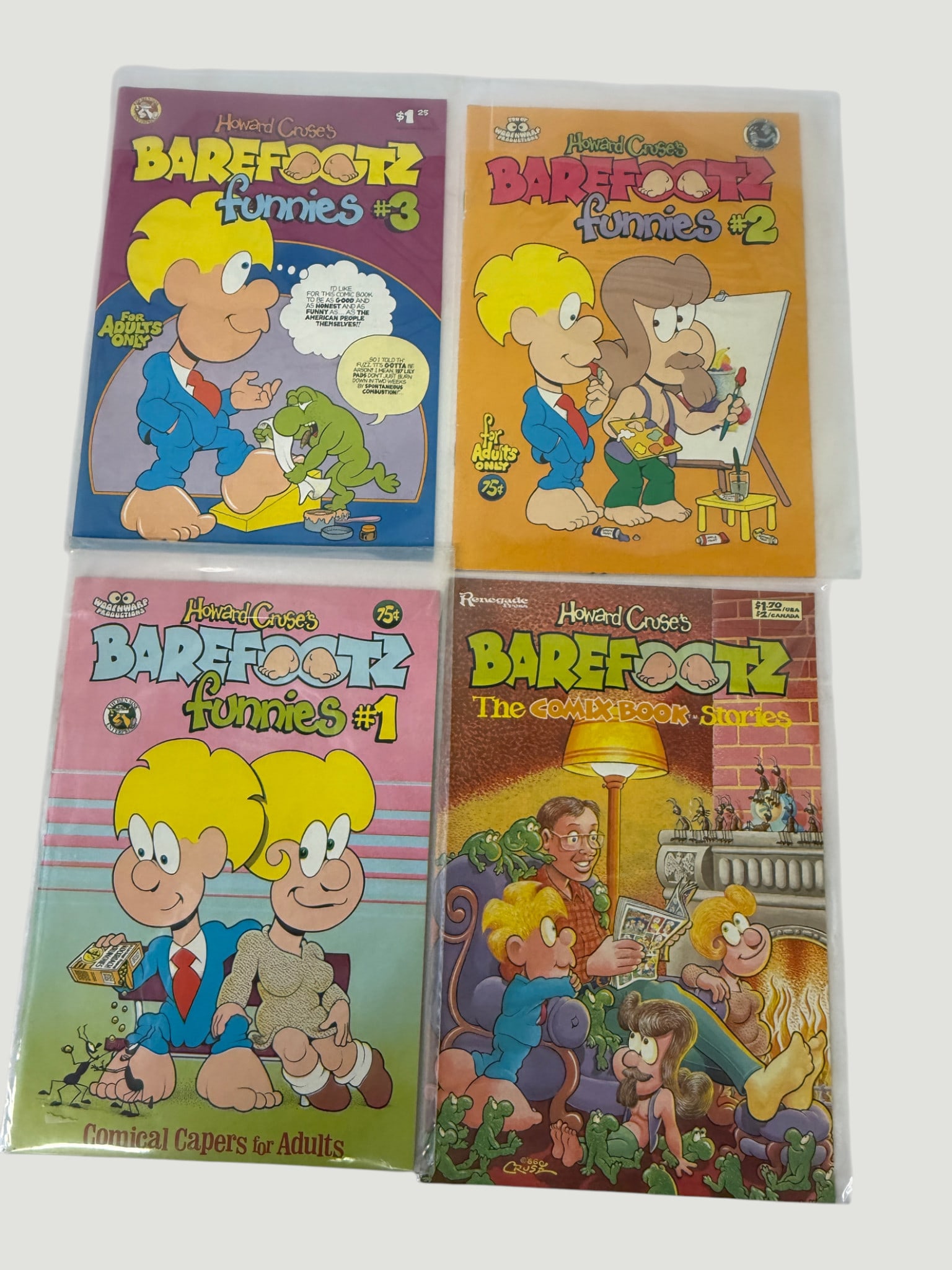 Howard Cruse's Barefootz Funnies #1-3 & Comix Book Stories — Underground Comics Set (1 of 2)