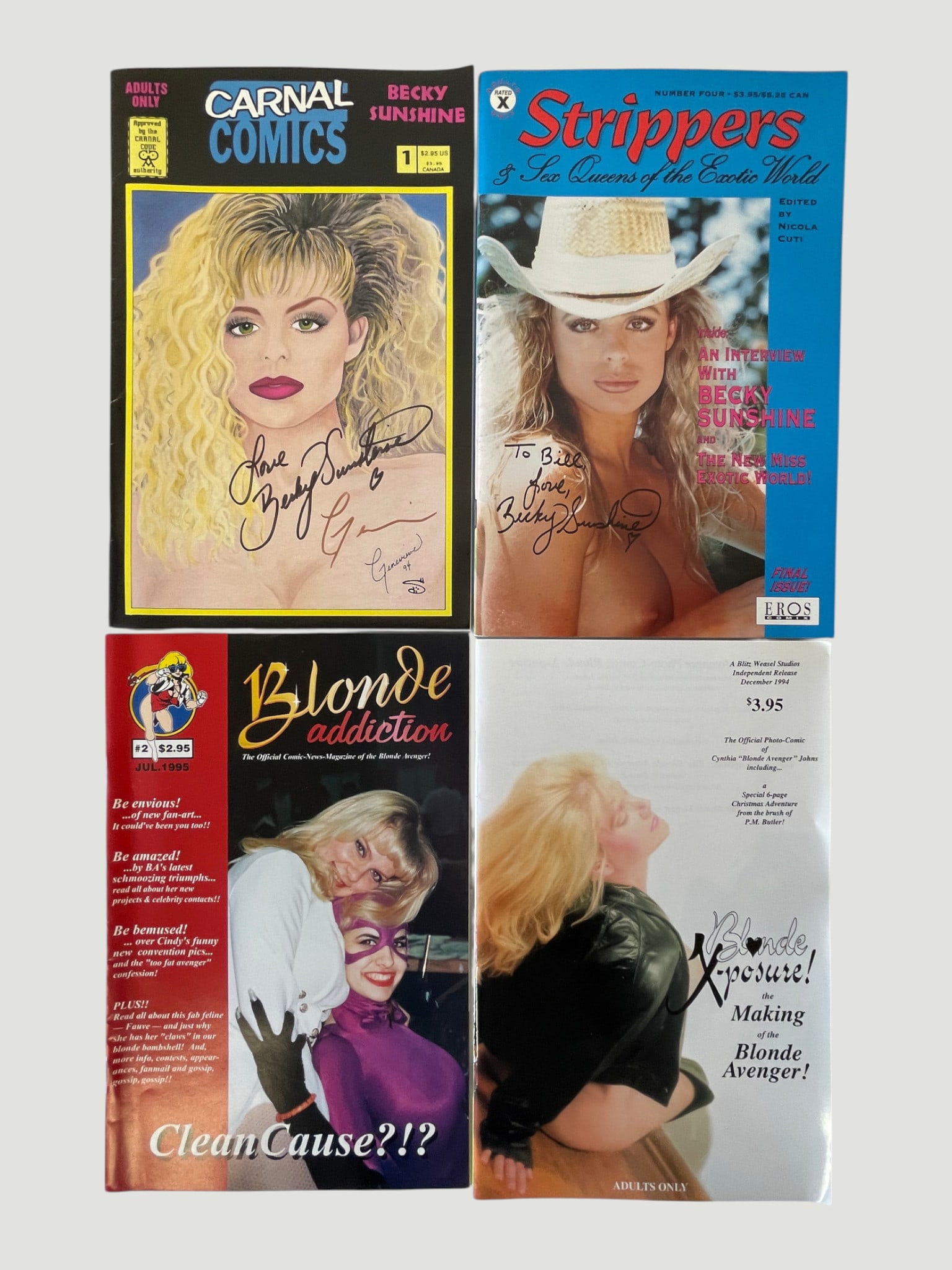 Adult Comics & Magazines Collection incl. Signed Becky Sunshine & Blonde Avenger 1990s (1 of 7)