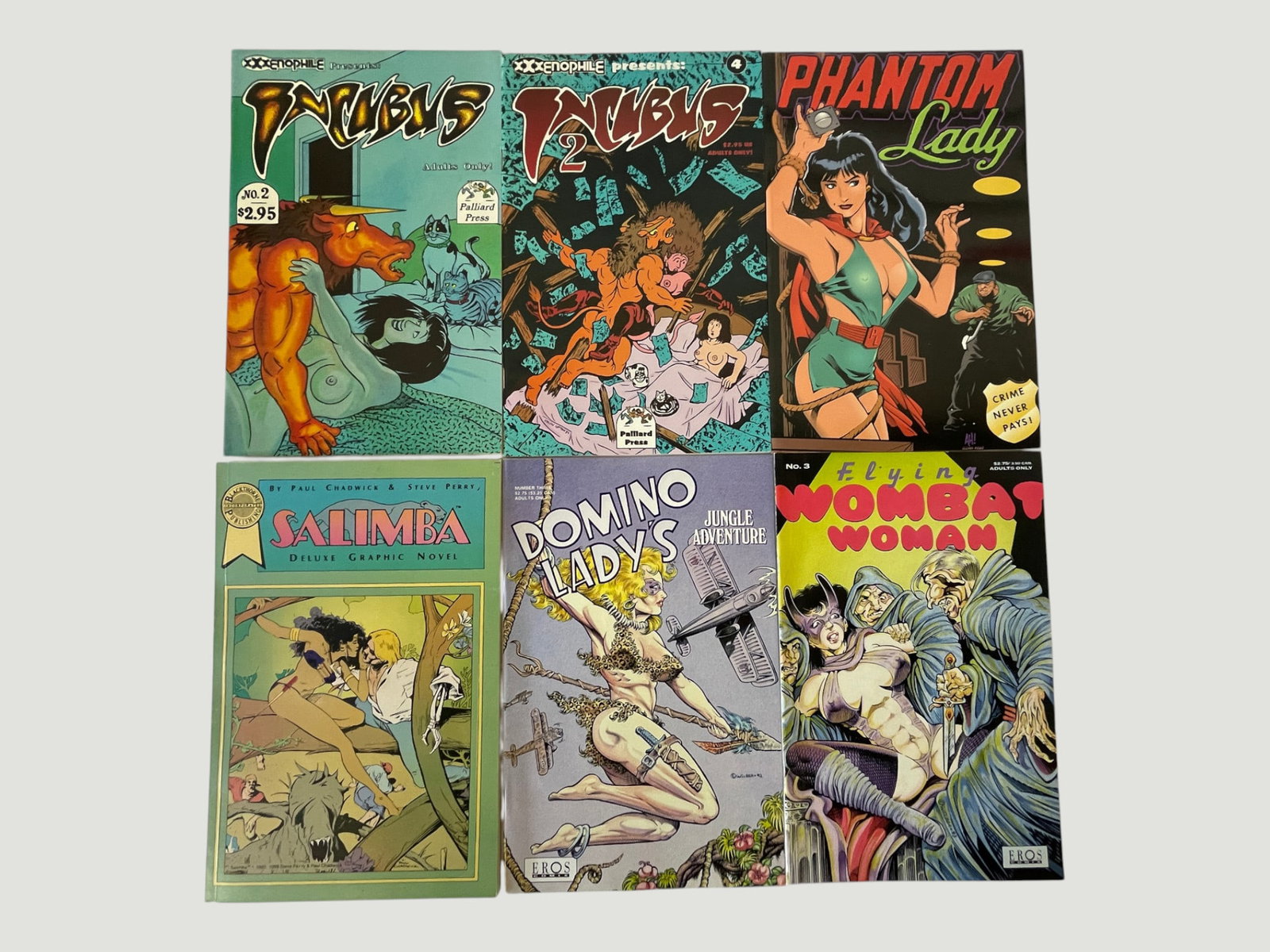 Adult Underground Comics Lot x6: Incubus, Phantom Lady, Domino Lady, Flying Wombat Woman (1 of 3)