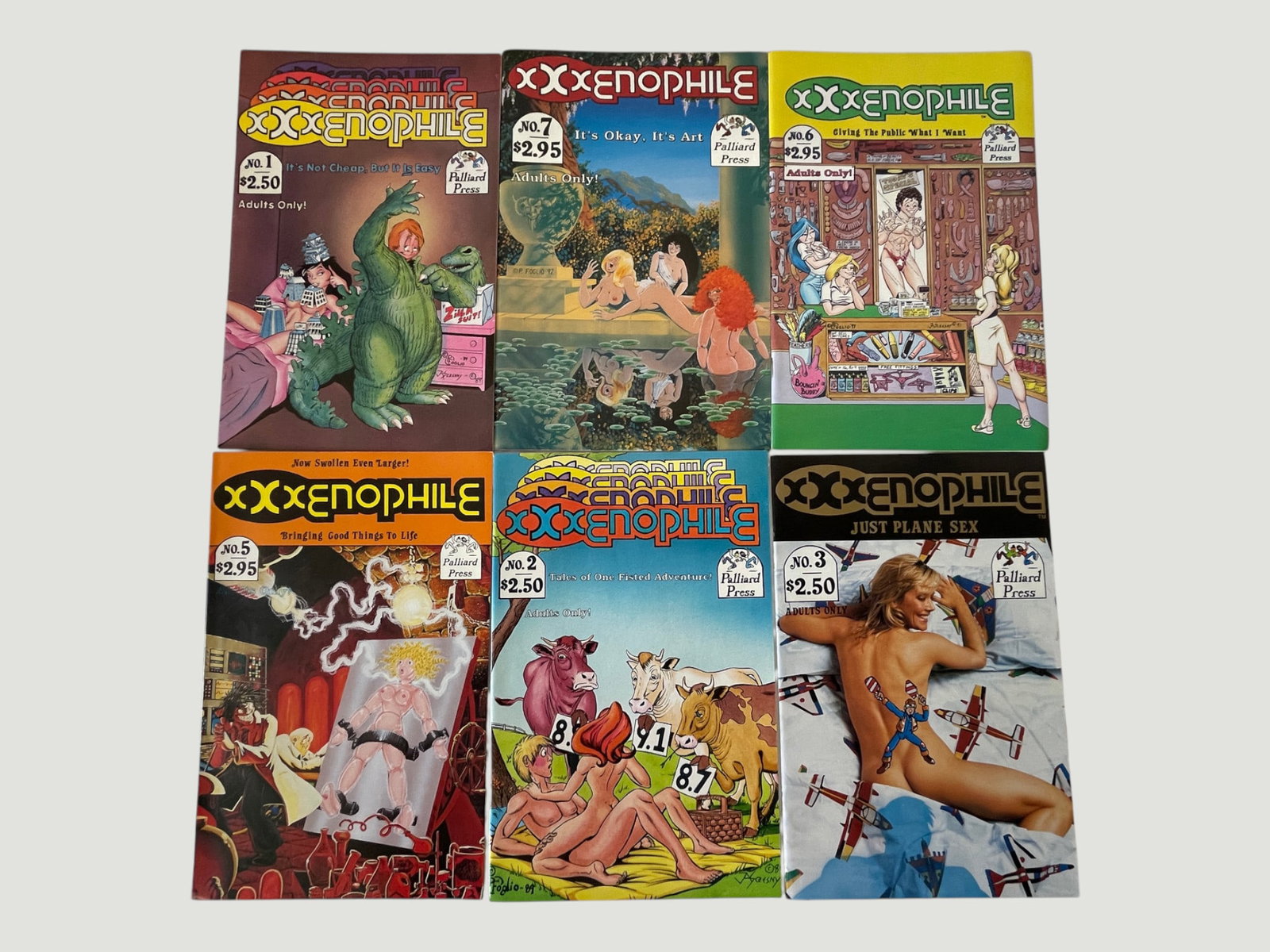 XXXenophile #1-3, 5-7 Comic Books Lot — Palliard Press, Adults Only Series (1 of 3)
