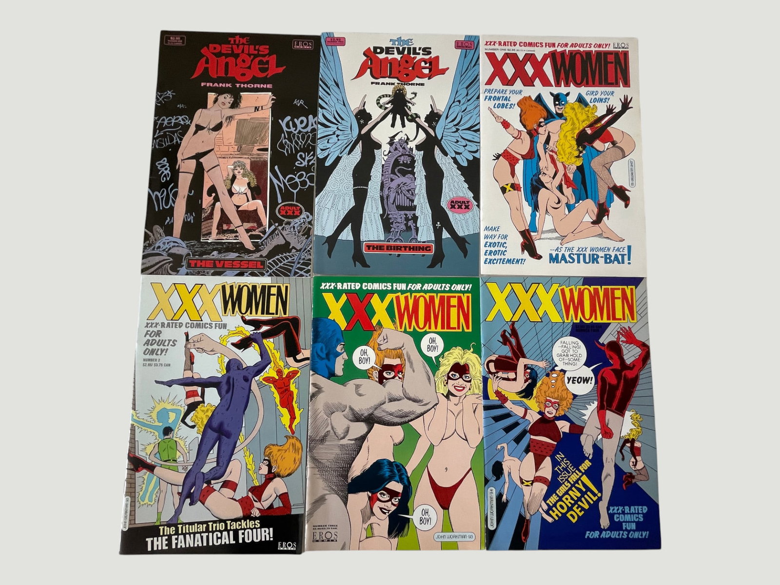 Eros Comix Adult Comics Lot: Devil's Angel #1-2 & XXX Women #1-4 (1990s) (1 of 3)