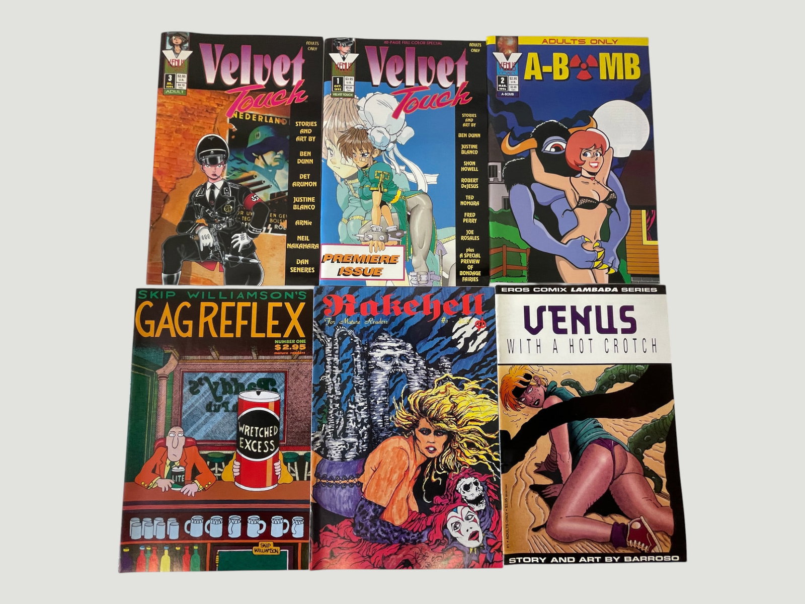 Collection of 6 Adult Independent Comics 1990s Velvet Touch A-Bomb Venus Makehell (1 of 3)