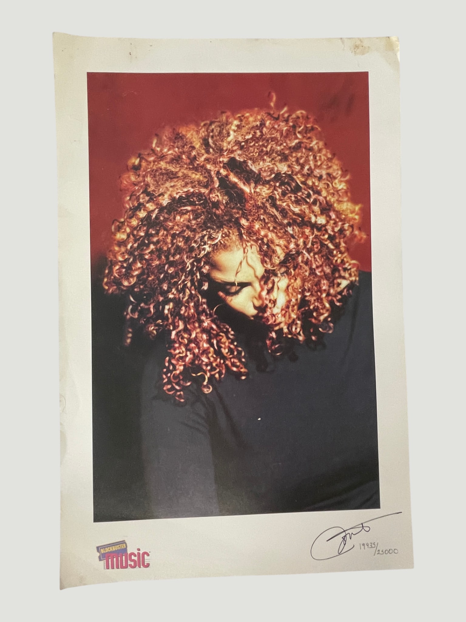 Janet Jackson 'The Velvet Rope' Signed Blockbuster Music Lithograph #19935/25000 (1 of 6)