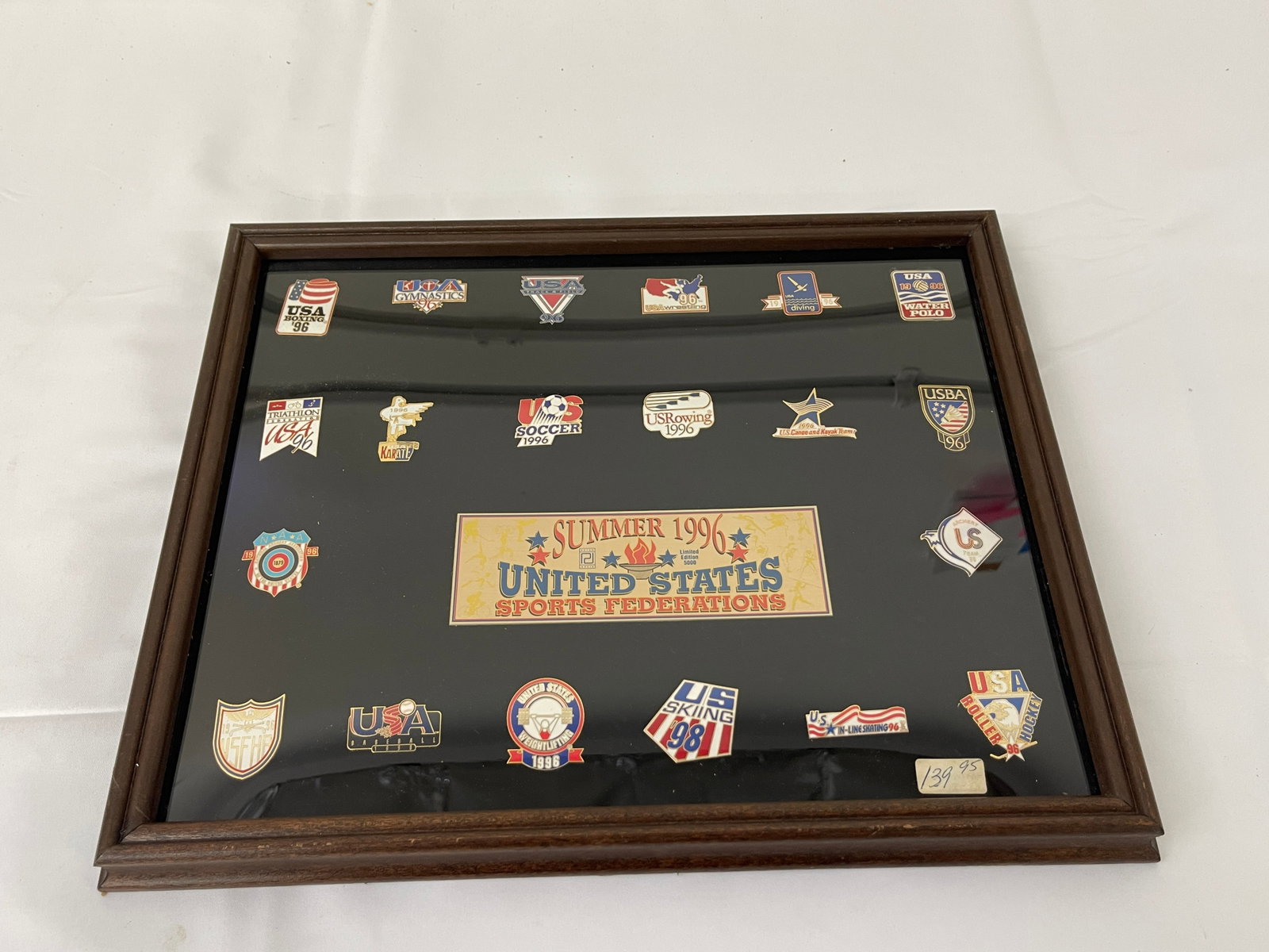 Summer 1996 United States Sports Federations Olympic Pin Set, Framed Display (1 of 6)