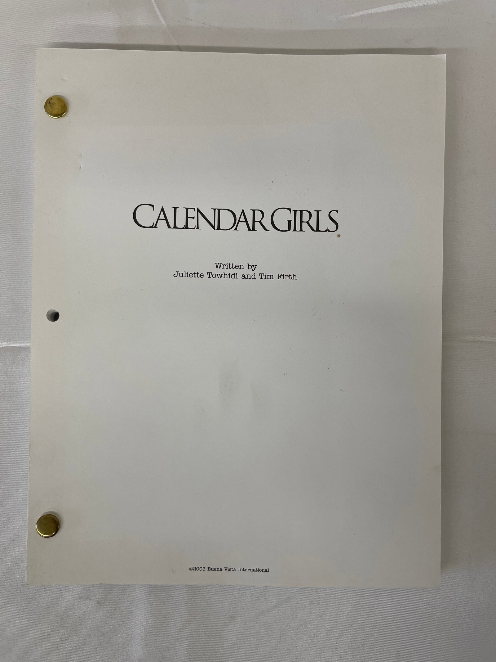 Calendar Girls (2003) Original Film Script - Buena Vista International (1 of 3)
