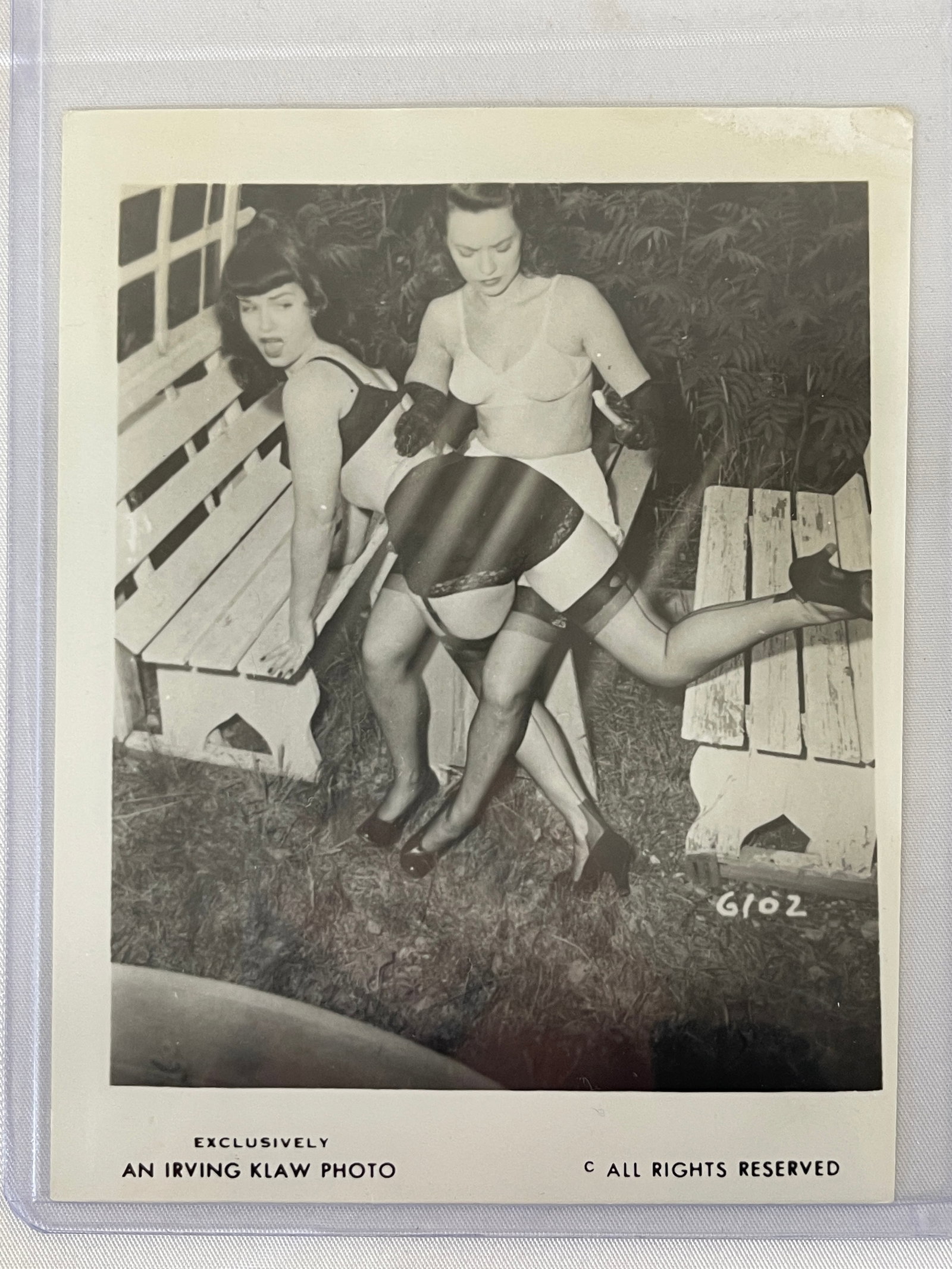 Bettie Page Vintage 1950's B&W Original Photograph By Irving Klaw: Bettie Page Vintage 1950's B&W Original Photograph By Irving Klaw