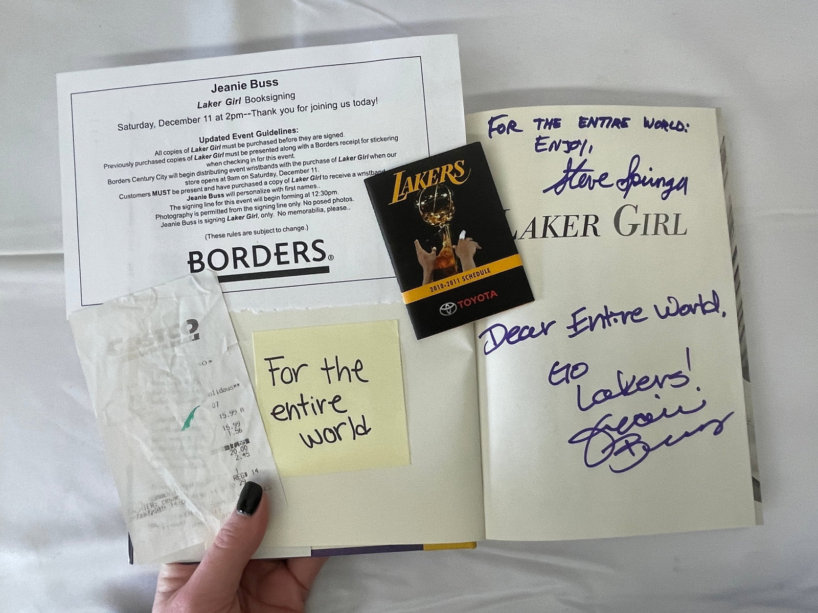 Jeanie Buss 'Laker Girl' Signed Book w/ Steve Soinga Inscription & Ephemera (1 of 3)