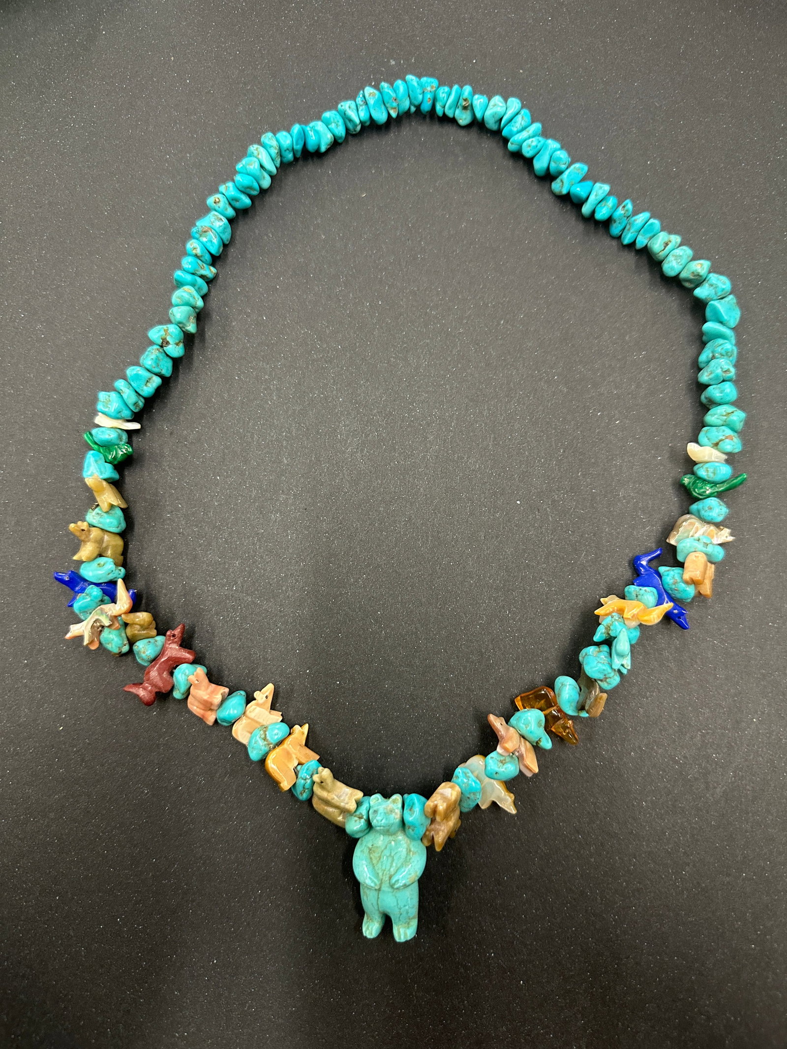 Zuni Leekya Deyuse Style Turquoise Native American Necklace (1 of 4)