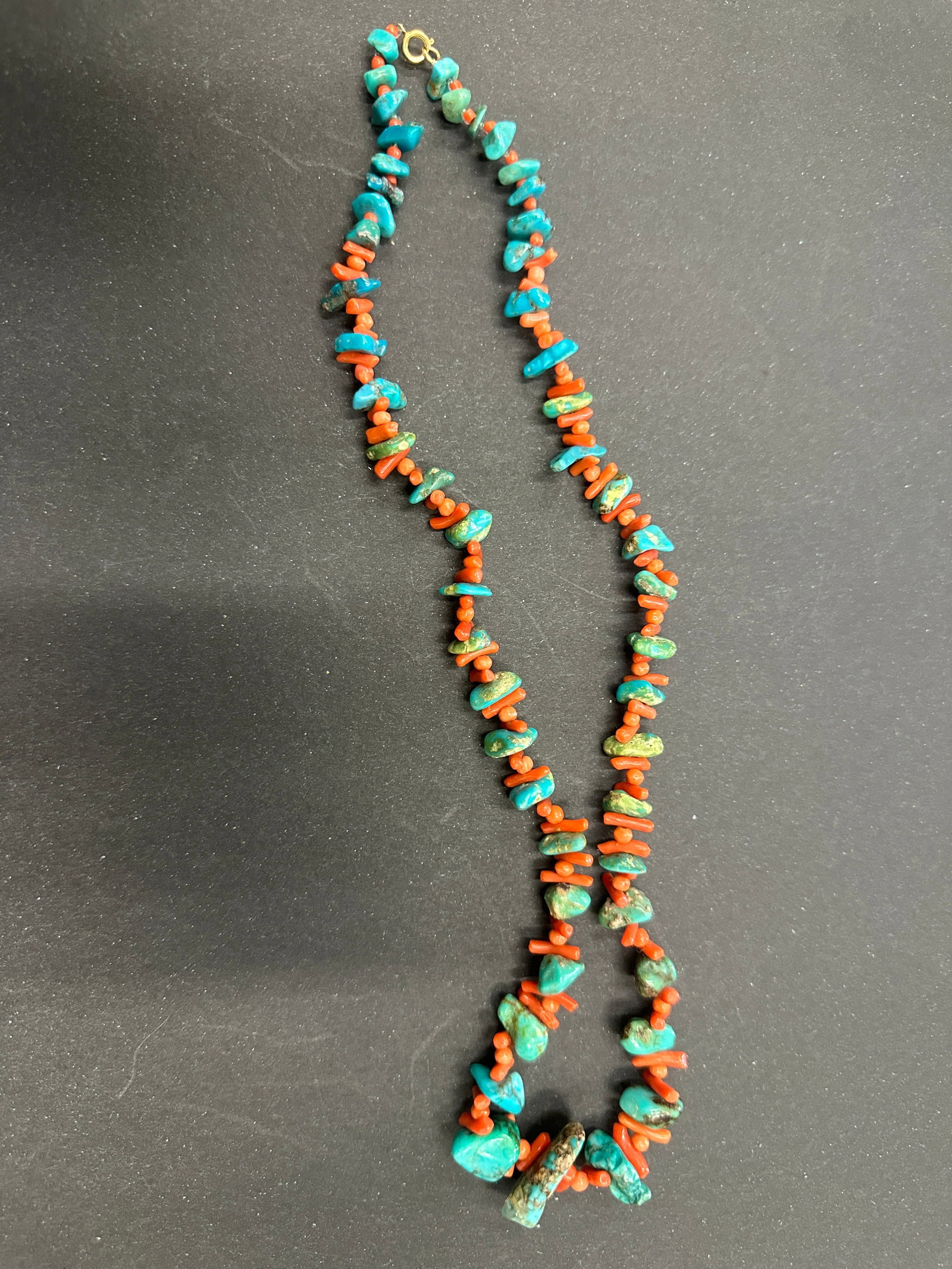 Native american Turquoise Coral Necklace (1 of 3)