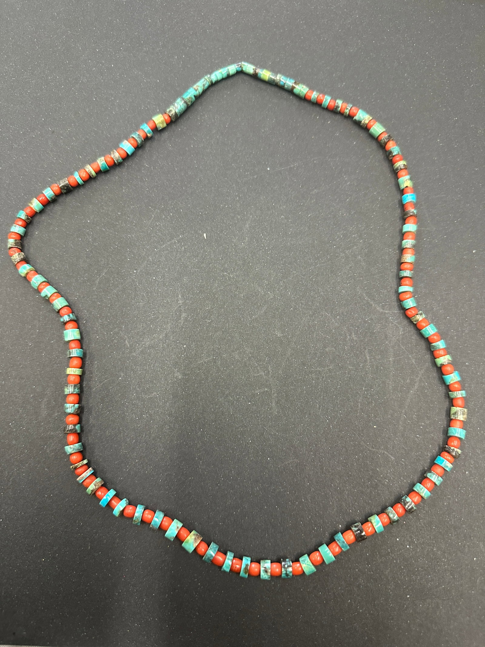 Native american Turquoise Heishi Coral Necklace (1 of 5)